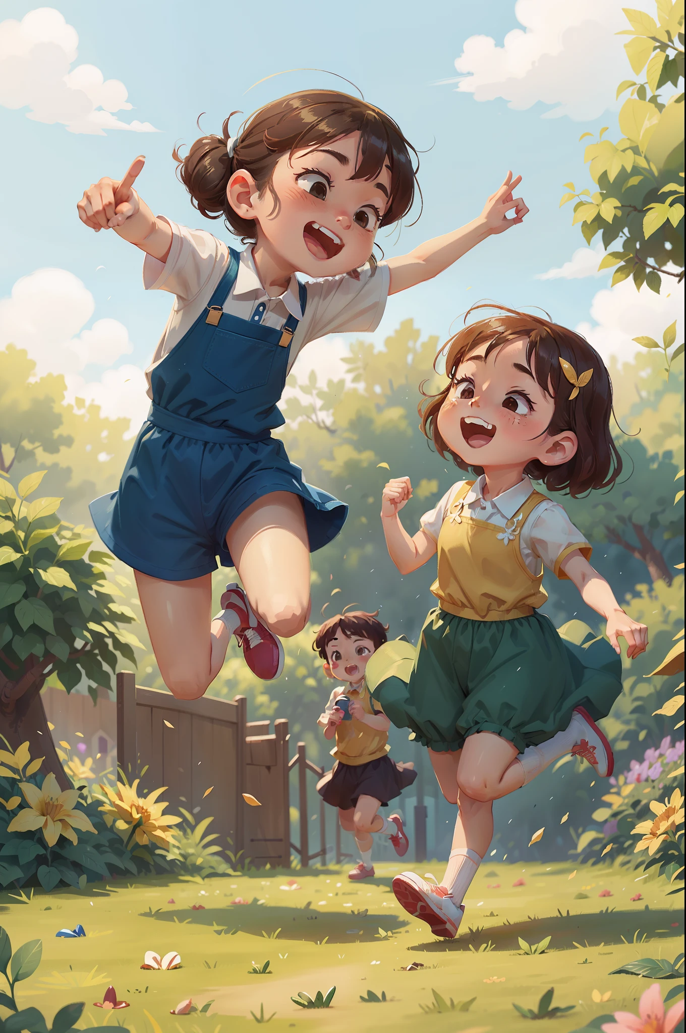 Every weekend,They will do some fun activities in the garden。Sometimes they run competitions,See who can jump higher,Run faster。Sometimes they sing and dance together,Have a great time。