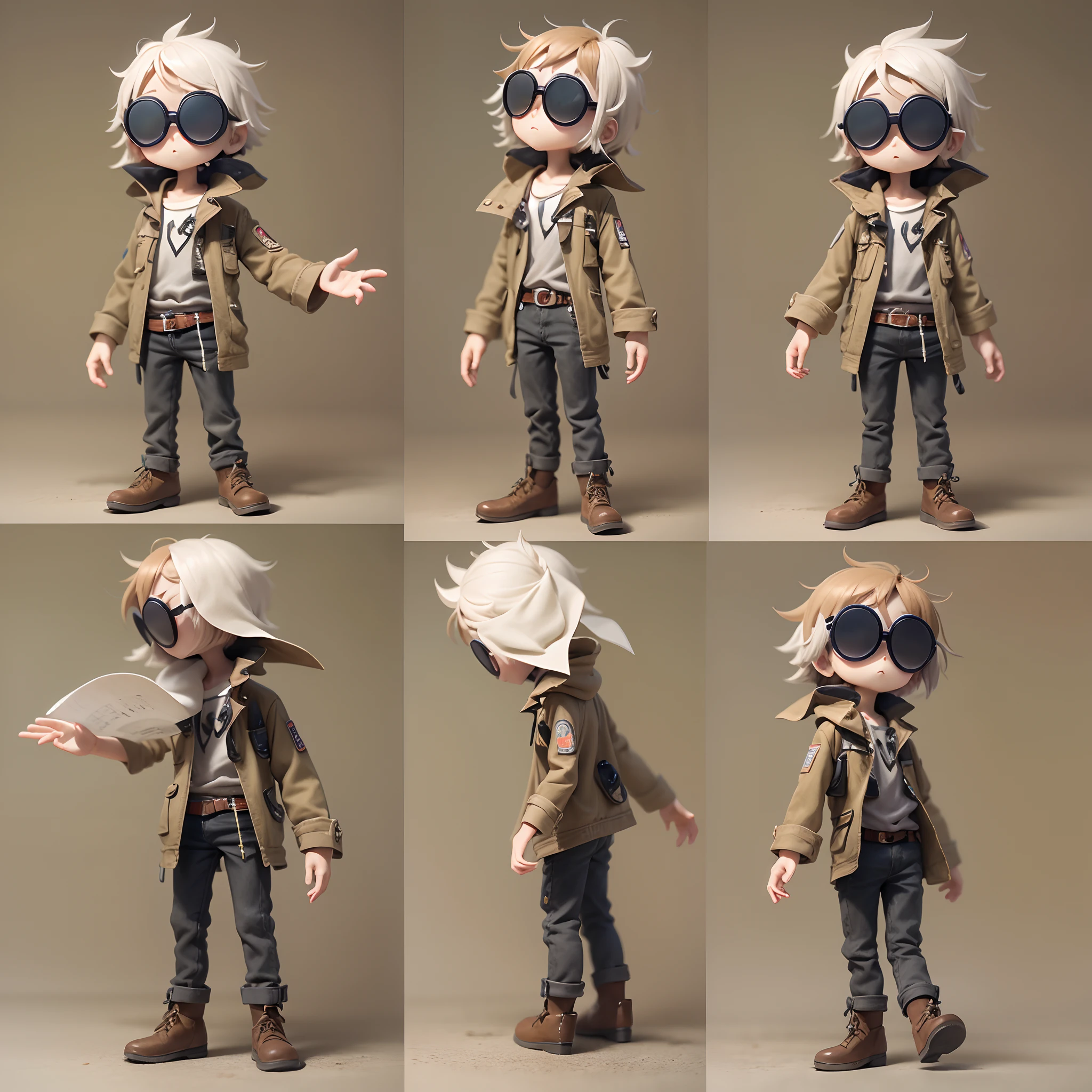 masutepiece、Super delicate《Flying alone》、Super distinct、Full body style、Fine details with 5 hands、single body、lonely、little man、an animated character、animations、Street musician、skinny  body、Lunette de soleil