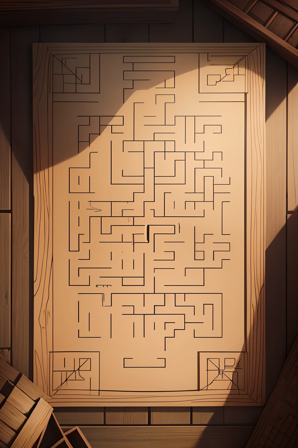 create a maze map, in the style of the game Dungeons and Dragons