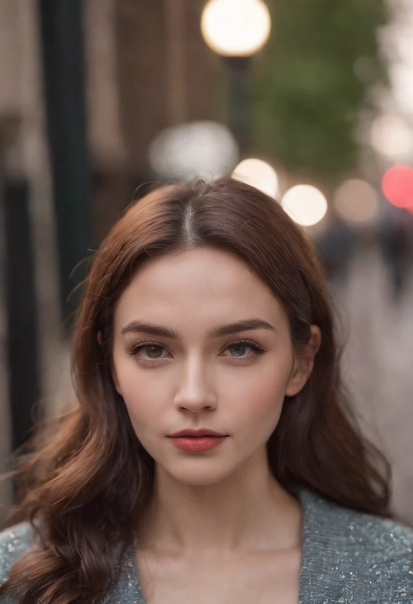 photo of Adeline_Pi portrait, Girl on a rainy night,Front lens,Street background (Close-up Shot Shot:1.6),best qualtiy,f / 1 HD photography T bokeh,Depth of field Macro The atmosphere is sad