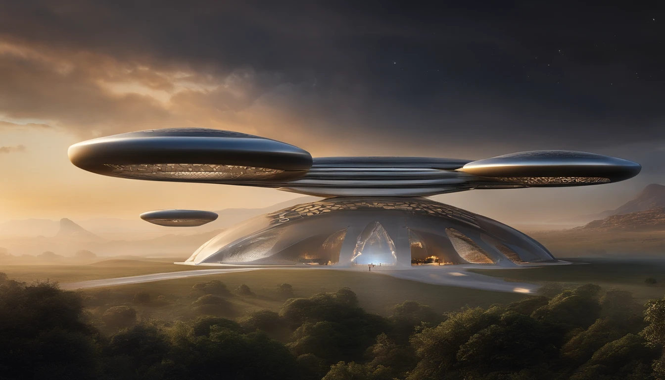 Tecnologia de ponta, breath-taking, detalhes insanos, Futuristic mothership, OVNIs de outro mundo, Saunt, A hora azul da noite, robusto, pico, Advanced rendering techniques, hyper-realistic, Smooth metal surface, Luz pulsante, vista pitoresca, Colde-Vence, France, exquisite lighting, Algoritmo de sombreamento, Feixe brilhante, Twilight sky, ultra-high resolution, Clareza, agudeza, Tecnologia anti-aliasing topo de gama, Picos irregulares, silhueta elegante, intricate vegetation, terreno rochoso, Realismo, clivagem atraente, Alien encounters, State-of-the-art image compression, Impeccable quality, master part, Realista, arte intrincada, beleza, Breathtaking UFO encounters, Majestoso Vista da Montanha, Wide angles, zoomout, objeto completo, UFOs completos, distant view