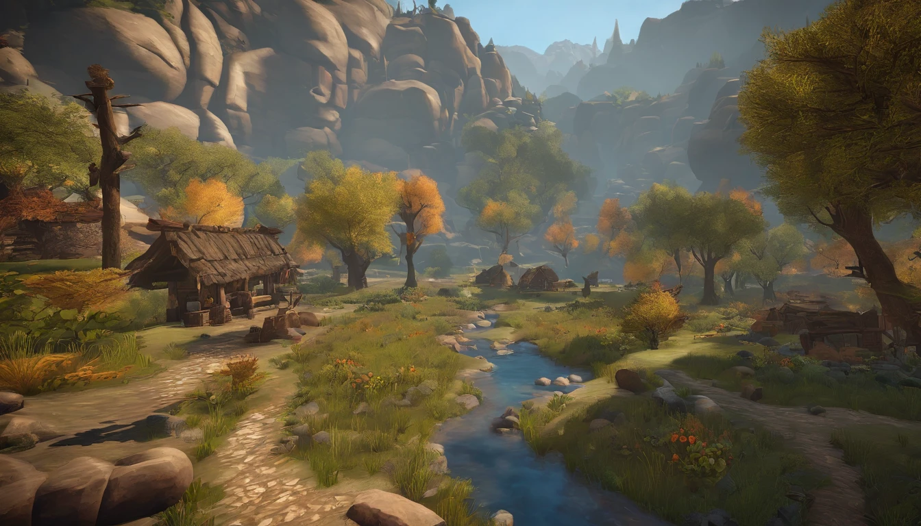 This map is a diverse game world，It is full of different geographical features and ecosystems。Players will discover goblin ore as they explore、Wildfire tribes and river valley wetlands are interesting places。