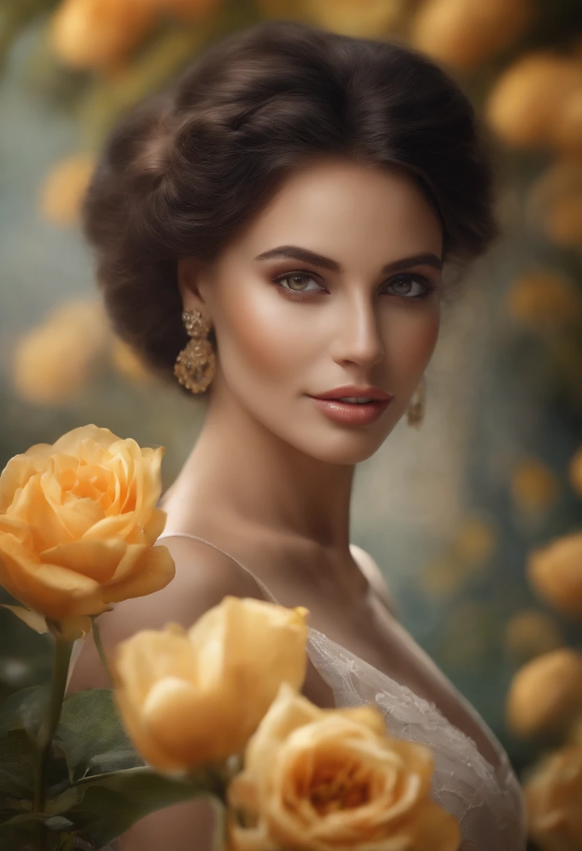 menina mulata bonita com um corpo tonificado, completamente nua e aparentando ter 18 anos, (best quality, 4k, Altas, master part:1.2), (ultra-detalhado, Realistic:1.37), Rosto e corpo detalhados, cabelos longos e cacheados, stunning facial features, pele brilhante, captivating expression, postura confiante, Em uma cena de jardim vibrante, cercado por flores florescendo, com luz natural suave iluminando-a, with a touch of magical fantasy, em um estilo de pintura de belas artes.