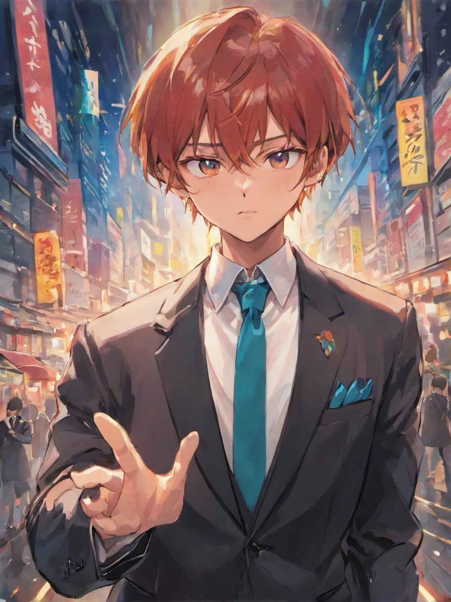 Hold out your palm Man in Suit Shirt