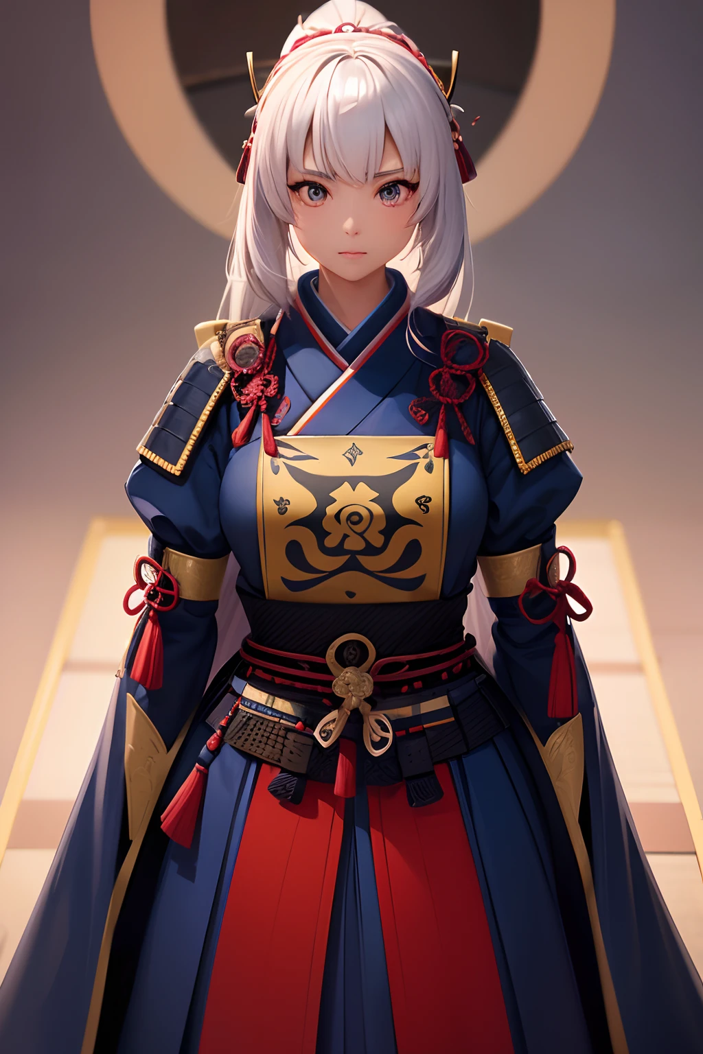 Beautiful female samurai of the Warring States period、Woman with semi-long hair、Samurai's Idetouch、Samurai Pose、Big sword、、gazing at viewer、The appearance of the samurai、Computer Graphics Art、。.。.。.。.。.。.。.。.。.。.。.。.。.。.。.。.。.3D、hight resolution、top-quality、The upper part of the body、8K Character Concept、32K、pixiv、illustratio、 ultra-detailliert、hyperdetailed face、Megapixel、 Ultra High Definition HDR、Clair、Overdecoration
