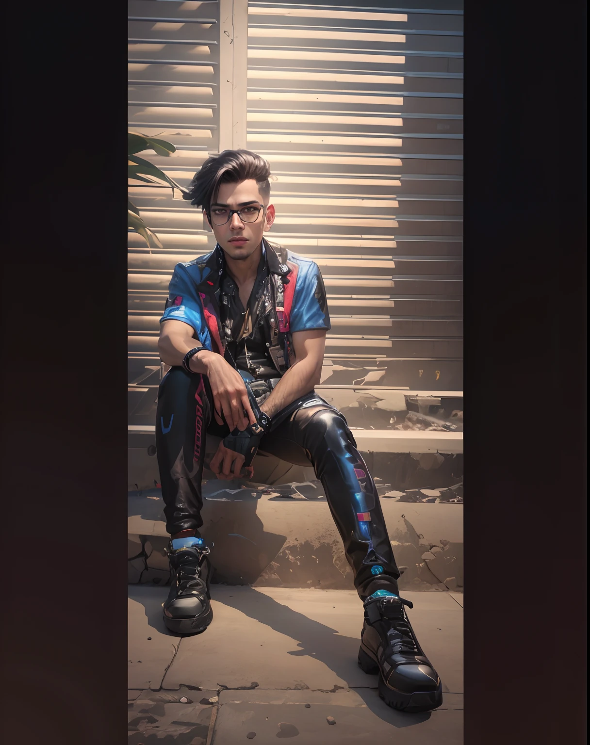 Change background cyberpunk handsome boy realistic face 8k ultra realistic