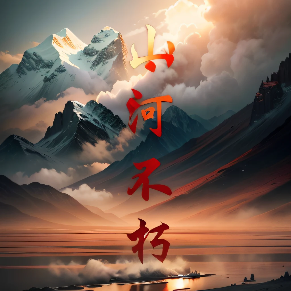 reds, China, A battlefield, martyr, patriotism, Mountains and rivers. (Best quality,4K,8K,A high resolution,masterpiec: 1.2), Ultra-detailed, (Realistic,Photorealistic,photo-realistic: 1.37), sportrait, landscape, professional, Vivid colors, Studio lighting, Strong emotions, Heroic sacrifice, Historical significance, Patriotic symbols, Majestic mountains, Flowing rivers, fierce battle scenes, Smoke and dust filled the air, Determination and courage, National pride, Brave soldiers, Red flags flutter in the wind, sun shining through clouds, Dramatic lighting, Dynamic composition, somber atmosphere, Hats off to the heroes, Courage and honor.reds.