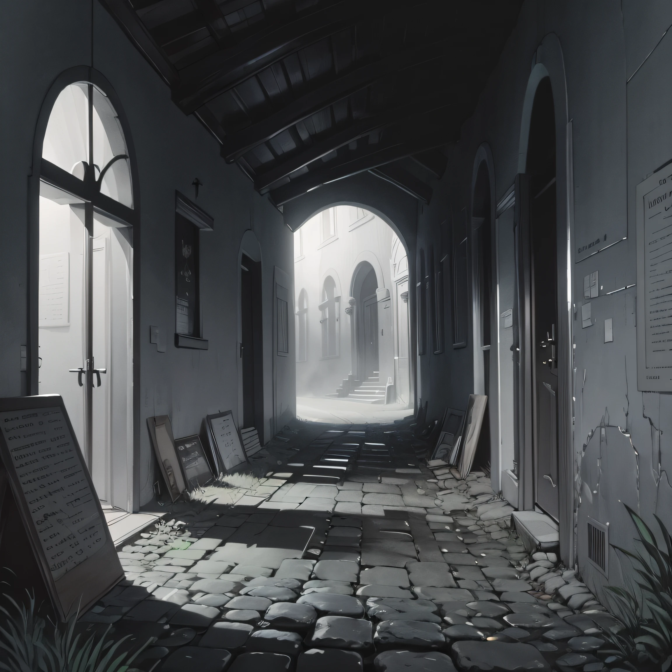 black and white road