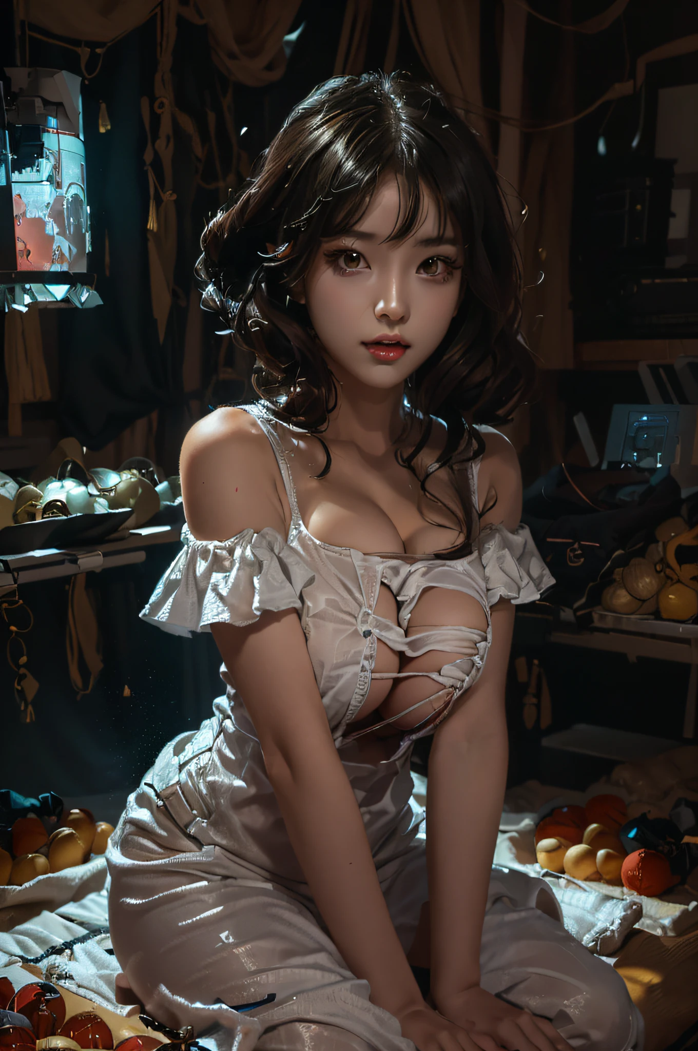 arafed woman beautiful asian girl, ig model | artgerm, asian girl, black haired girl wearing hoodie, korean girl, g(Best Quality, 8k, 32k, Masterpiece, UHD:1.3), (Photo of Attractive Japanese Woman), 1 Girl, ((Big Boobs:1.4)), (long wavy hair), Abs, Perfect Body, Ultra Detailed Face, Detailed Lips, Fine Eyes, double eyelids, pajamas, on the bed, (seductive), ((aroused:1.5)), ((areolae slip)), ((in heat)), ((milf)) sexy girl, busty, beautiful asian girl, gorgeous chinese model, jaw-dropping beauty, girl in mecha cyber armor, ferra white mecha, female mecha, mechanized valkyrie girl, beutiful white girl cyborg, armor girl, clothed in sci-fi military armor, scifi woman, in white futuristic armor, gorgeous female paladin, mechanized soldier girl