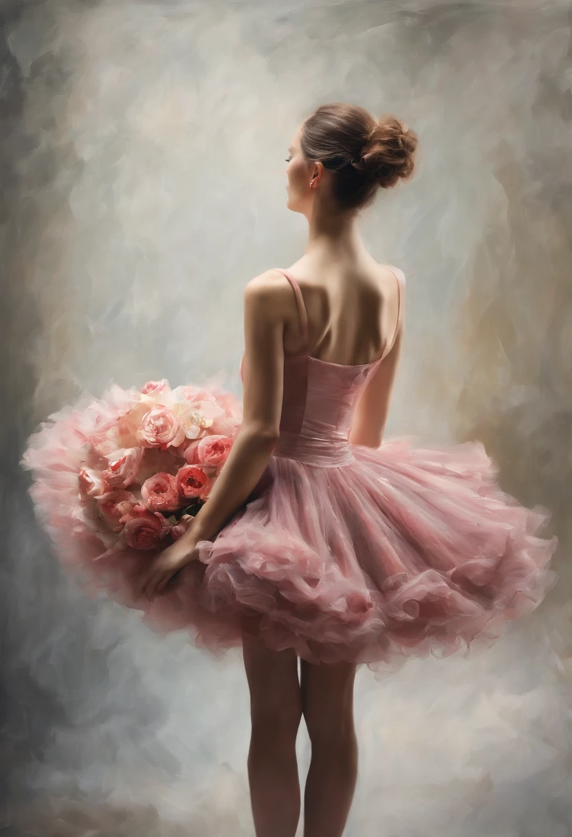 3D Ballerina Figure Painting Marble On Canvas Original Acrylic Painting Heavy Texture Painting Abstract Landscape Wall Art Flower Wall Decor