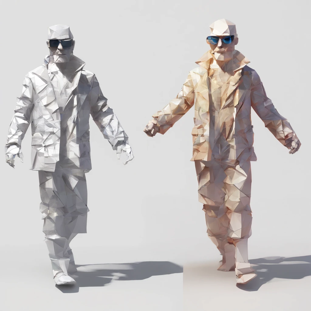fullllbody,Perfect alignment, Sand monk in jacket,, Wearing sunglasses, cheerfulness, Standing position, Abstract beauty, Centered, Approaching perfection, Dynamic, Highly detailed, Smooth, in 8K, hight resolution, Illustration, art by carne griffiths and wadim kashin, White background