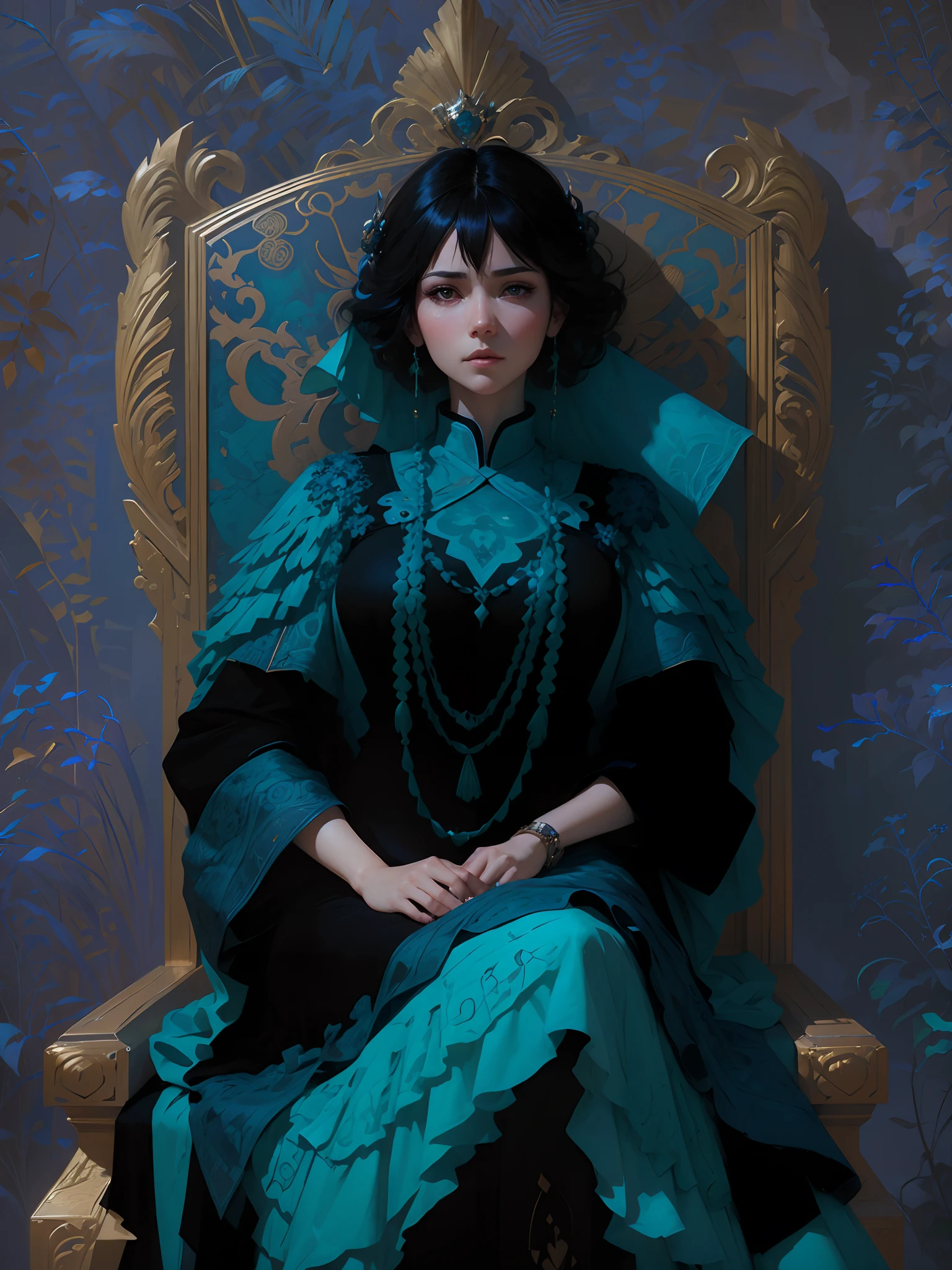 High quality, masterpiece, masterpiece, exquisite facial features, exquisite hair, exquisite eyes, exquisite color hair, 4K picture quality, gorgeous light and shadow, extreme detailed,(fractal art), Tyndall effect, halo, messy hair, young state, gorgeous scene, exquisite clothes, chains, feathers, ancient chinese beauty with big eyes very detailed, digital painting, artstation, concept art, sharp focus, illustration, art by greg rutkowski and alphonse mucha and victo ngai