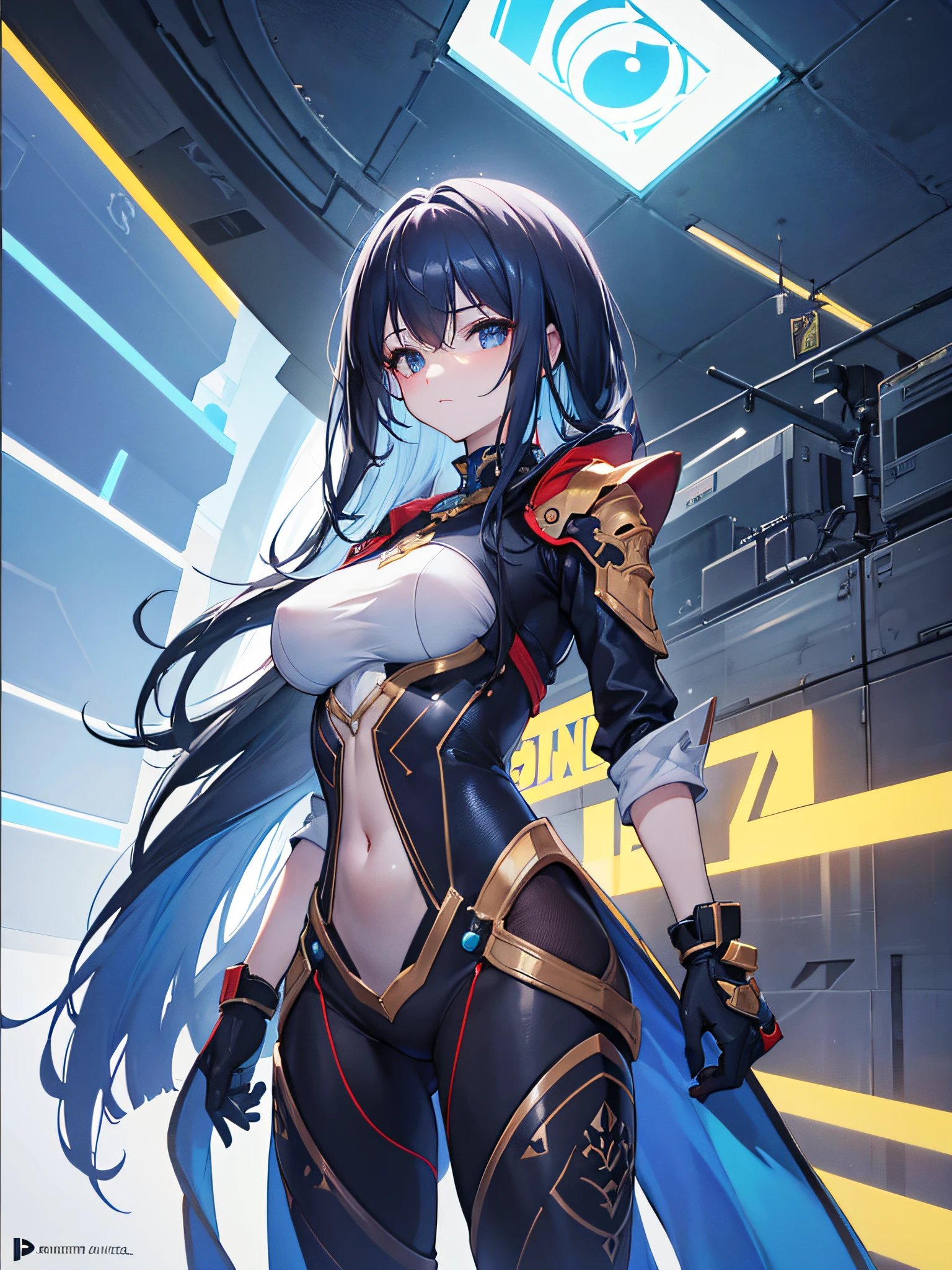 (La mejor calidad,Altas Resoluciones,Obra maestra:1.2),anime,Retratos,Studio lighting,Ultra detallado,profesional,realista,cabello azul y largo,Pale skin,Alto y hermoso,exoesqueleto POWERsuit,azul oscuro,espacio,Hangar de Starship, piernas largas,tetas grandes, oil on canvas, pinceladas, Suave, ultra-high def, 8k, Unreal Enginee 5, Ultra Sharp Focus,, Artgerm, Roisch, NFFSW, Intrincadas obras maestras de arte, siniestro, matte paint movie poster, golden ratio, tendencias en CGSociety, Enrevesado, Epicd, tendencias en Artstation, Altamente detallado, Vibrante, production cinematic character render, Modelo de ultra alta calidad