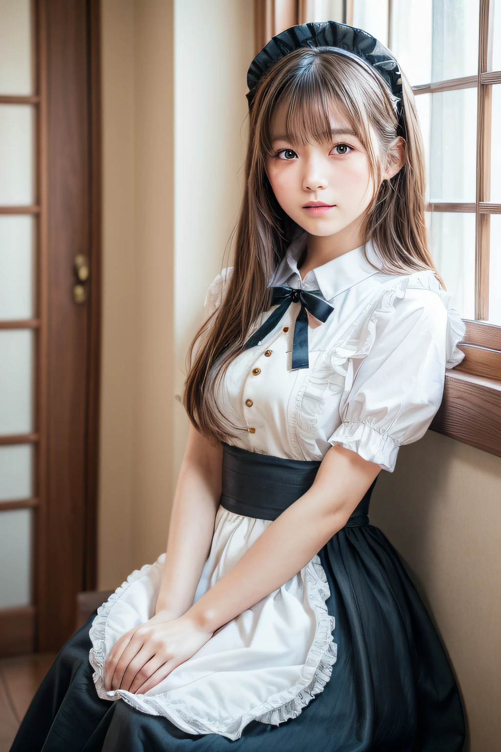 (masutepiece, Best Quality:1.2), 8K, 85 mm, Official art, Raw photo, absurderes, A dark-haired, (Blue eyes, Lolita Fashion, sweetlolita, Gothic, Dress:1.2), Idol face, Upper body, Beautiful Girl, gardeniass, Copenhagen, Short sleeve, Elegance, Sophisticated, gardenia, Film grain, chromatic abberation, Sharp Focus, face lights, Dynamic lighting, Cinematic lighting,(( red blush、embarassed expression, Look away、Looking down in embarrassment:1.2))、(((tucking up the skirt、White panties are visible、Sujiman、slit)))、