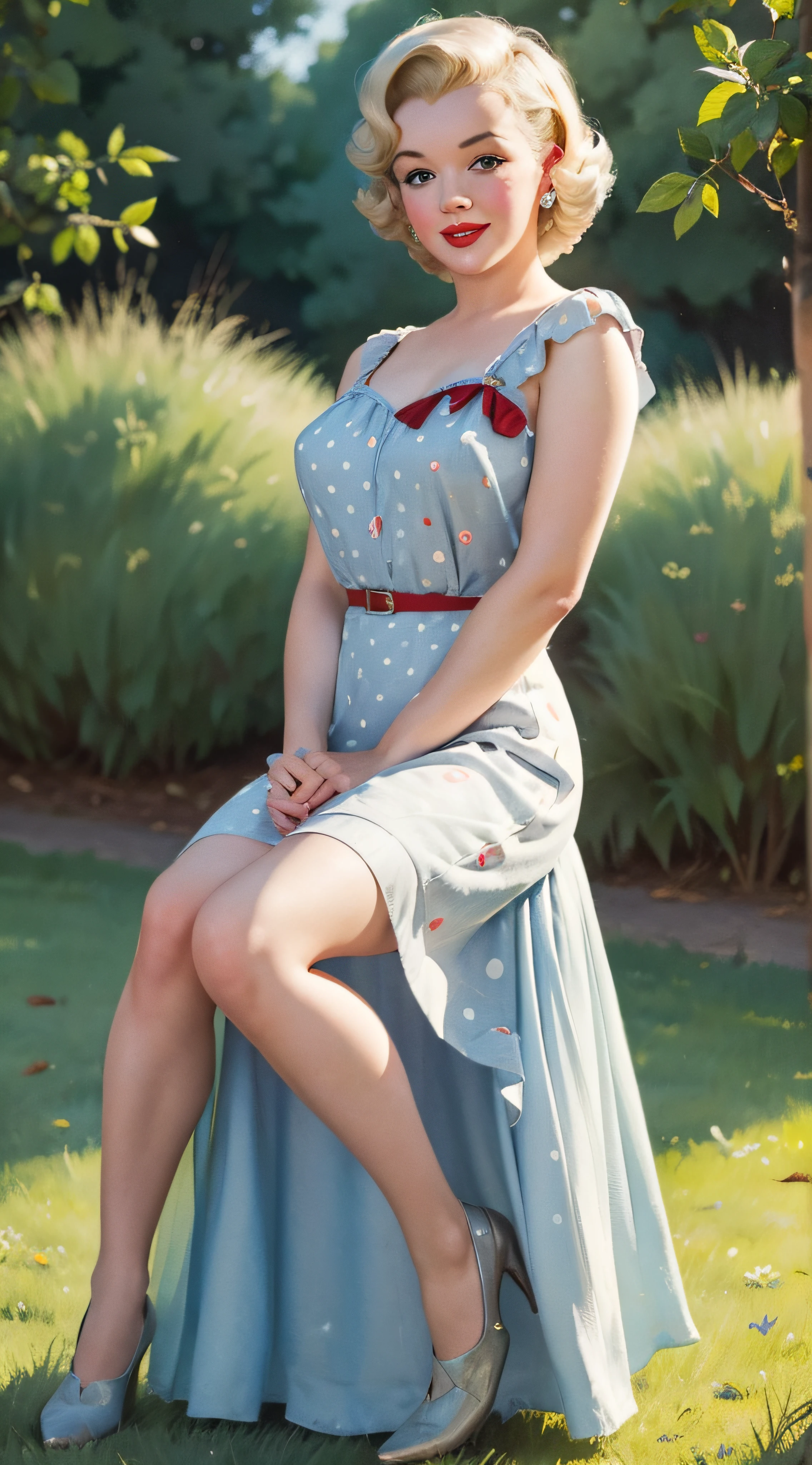 m1ag0th woman, hair bun, red bandana, blue eyeliner, on her knees, in a barn