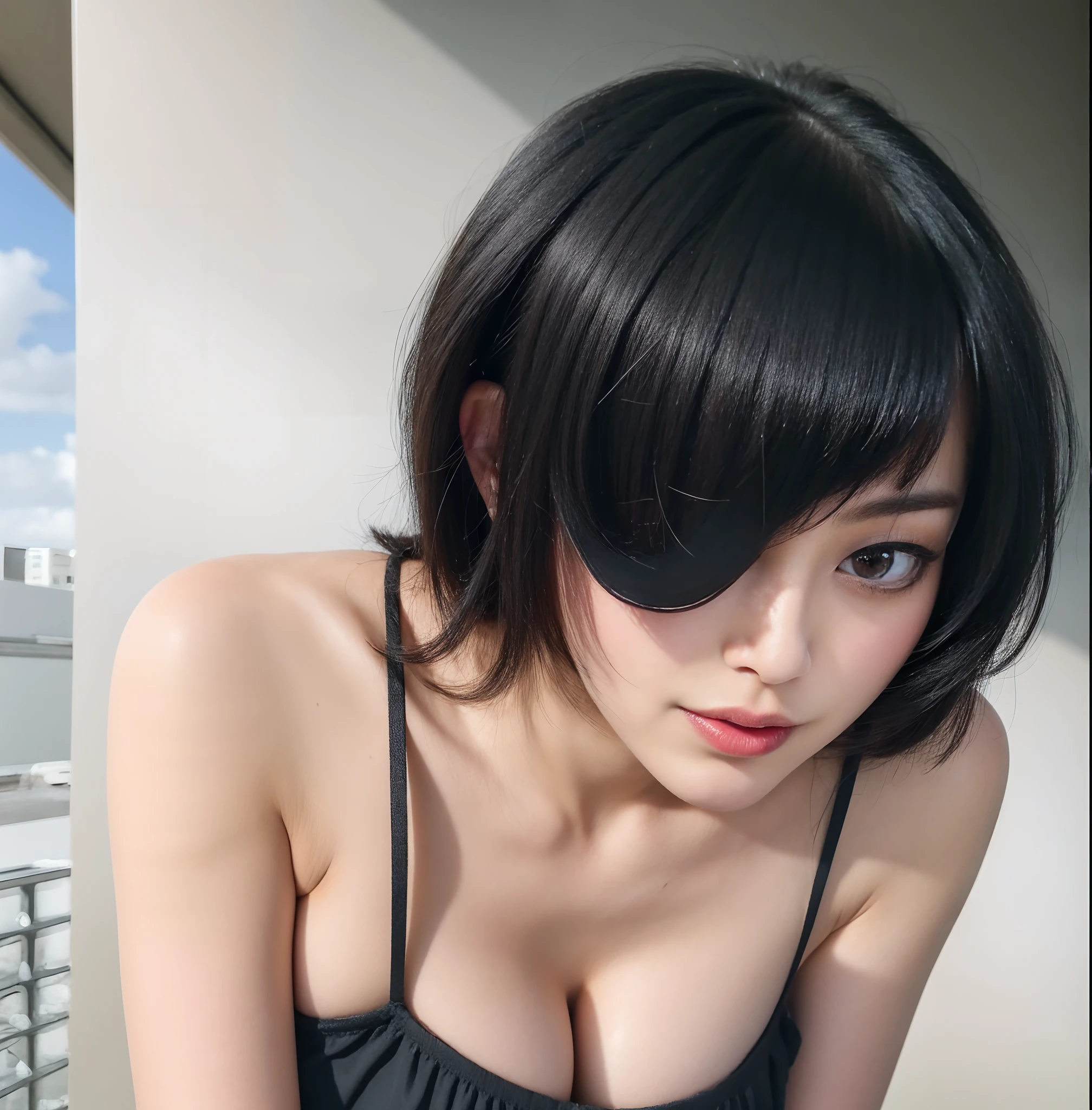 arafed asian woman with black hair and blue bralet posing for a picture, sui ishida with black hair, seductive anime girl, japanese goddess, hyper realistic anime, realistic young gravure idol, masayoshi suto and artgerm, photorealistic anime, mayuri shiina, anime girl in real life, ilya kuvshinov and artgerm, High quality image, masterpiece, detailed hair texture, detailed skin texture, detailed cloth texture, 8k, add fabric details, ultra detailed skin texture, ultra detailed photo, skin pores, cloth details, high skin details, realistic hair details