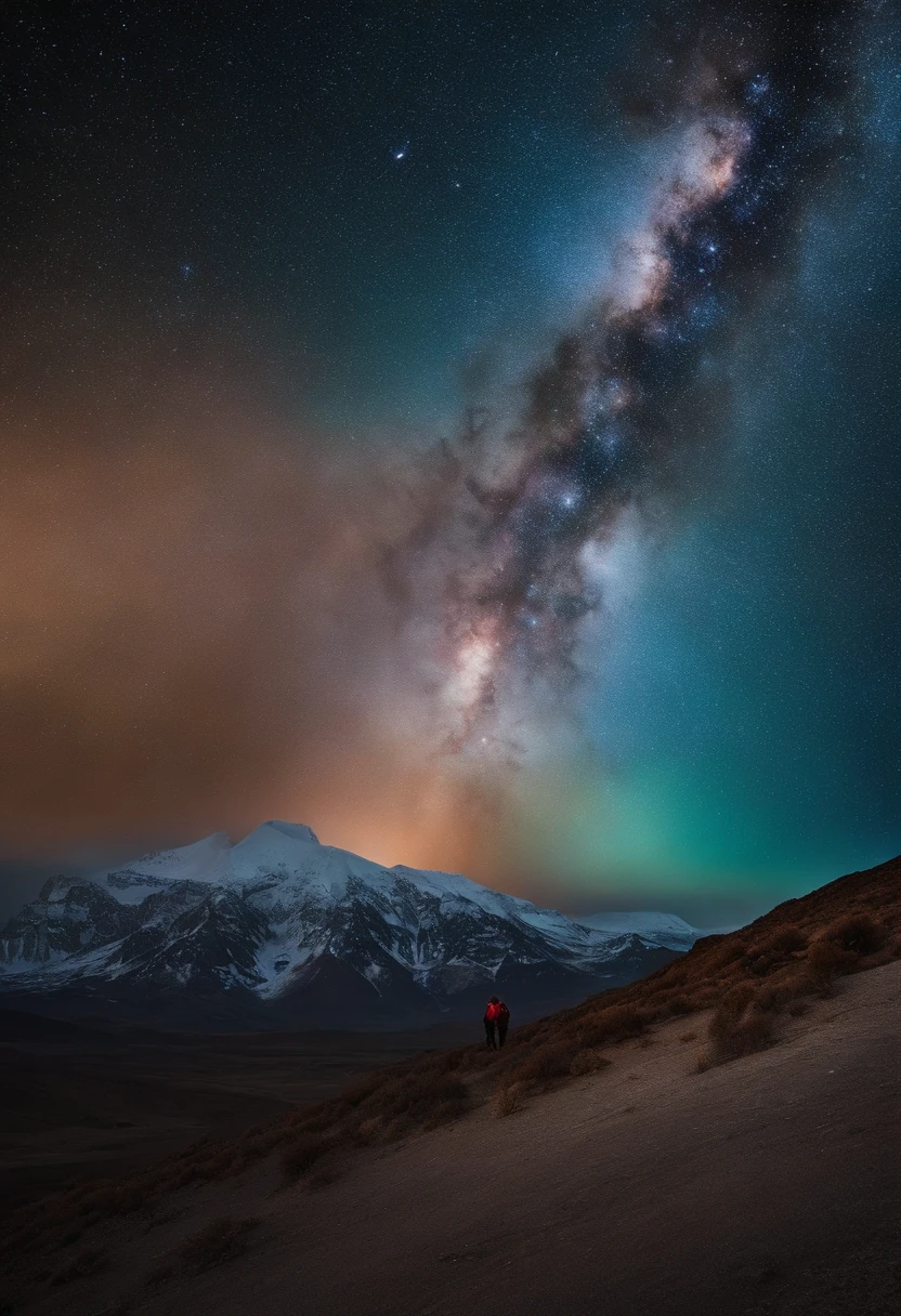 Albert eisnten en un fondo de la galaxia
