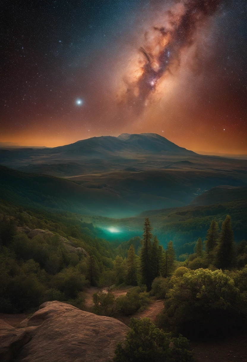 Albert eisnten en un fondo de la galaxia