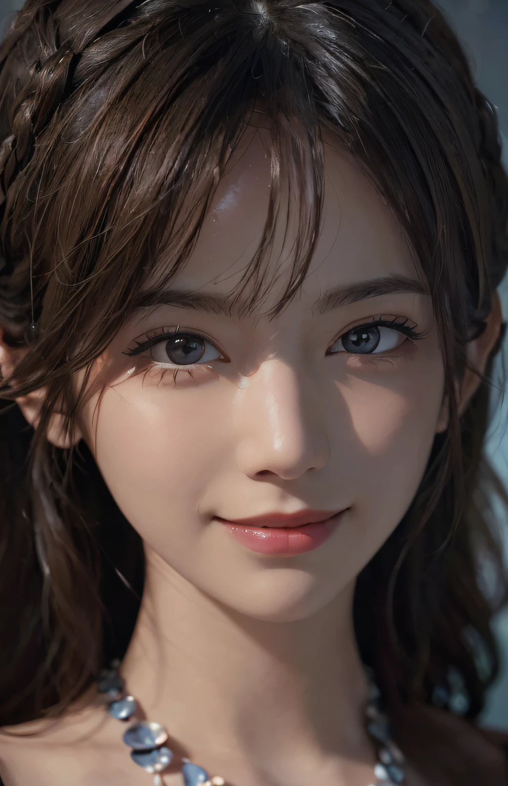 (ultra realistic) , (illustration), (increase resolution), (8K), (extremely detailed), (best illustration), (beautiful detailed eyes), (best quality), (ultra-detailed), (masterpiece), (wallpaper), (detailed face), solo,1 girl, looking at viewers, delicate details, detailed faces, in the dark, deep shadow, low key,pureerosfaceace_v1, smile,