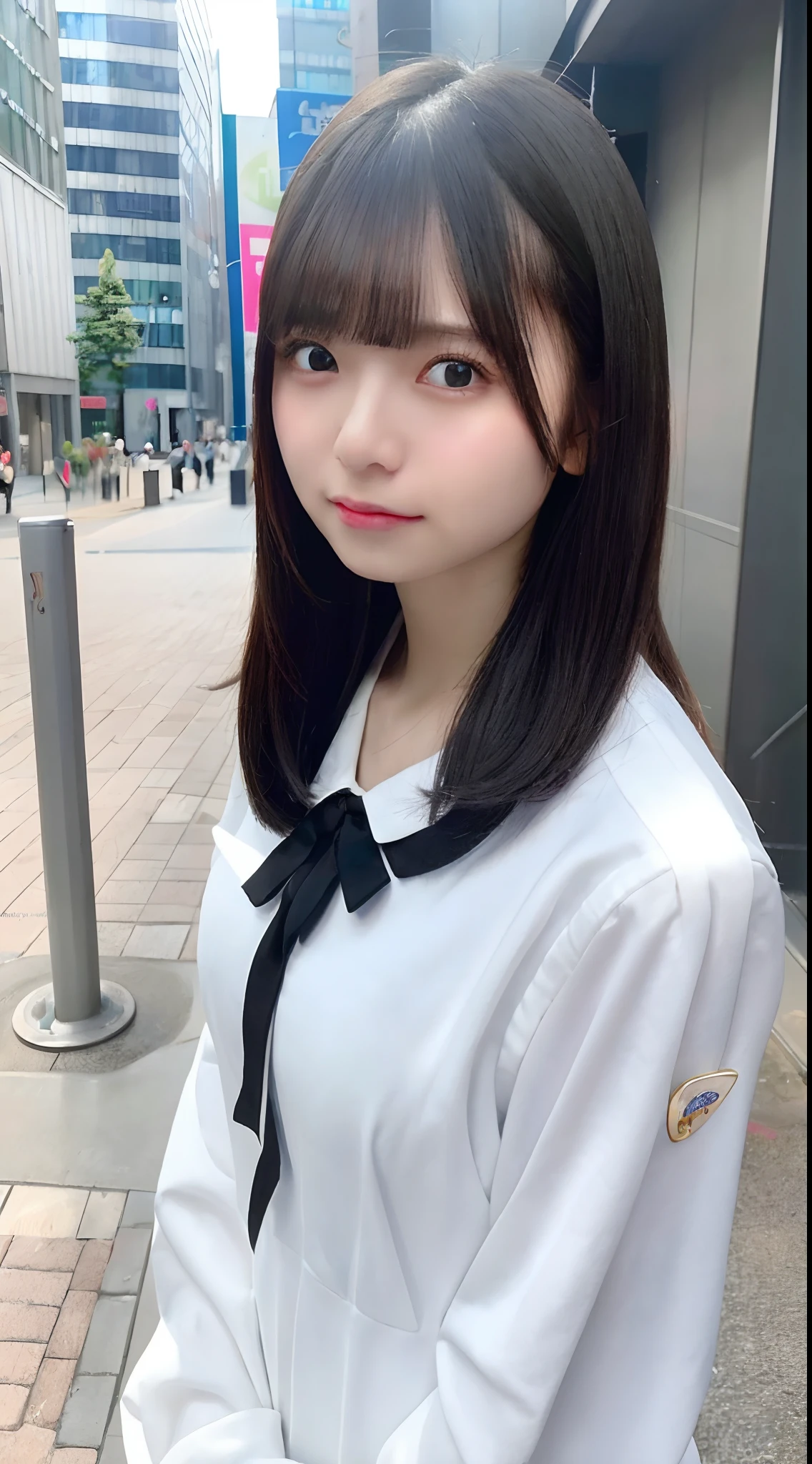 mix4, (8K, Raw photography, Top image quality, ​masterpiece: 1.45), (realisitic, Photorealsitic: 1.37), one girls, cute little, A city scape, natta, Sateen, Wetty, profetional lighting, photon maping, Radio City, physically-based renderingt, Gradient black hair, white  hair, short  curly hair, a handsome, girl with, (((Randomly generated plain clothes))), Top Quality Photos, hight resolution, 1080p, (clearface), (Detailed face description), (Detailed hand description), (​masterpiece), (Exquisite CG)、extreme light and shadows、dishevled hair、master work、abundant detail、(Fine facial features)、(top quality photo)、(masuter piece)、(A detailed eye)、Look in front of you、Fine clavicle、((Slender big))、((Office Looksuit)))、((Cute clothes))、((Shinjuku City))、(Shooting from random perspectives)、(((collars)))、耳Nipple Ring、A big smile、Drawing the whole body from the knees、lean against the wall
