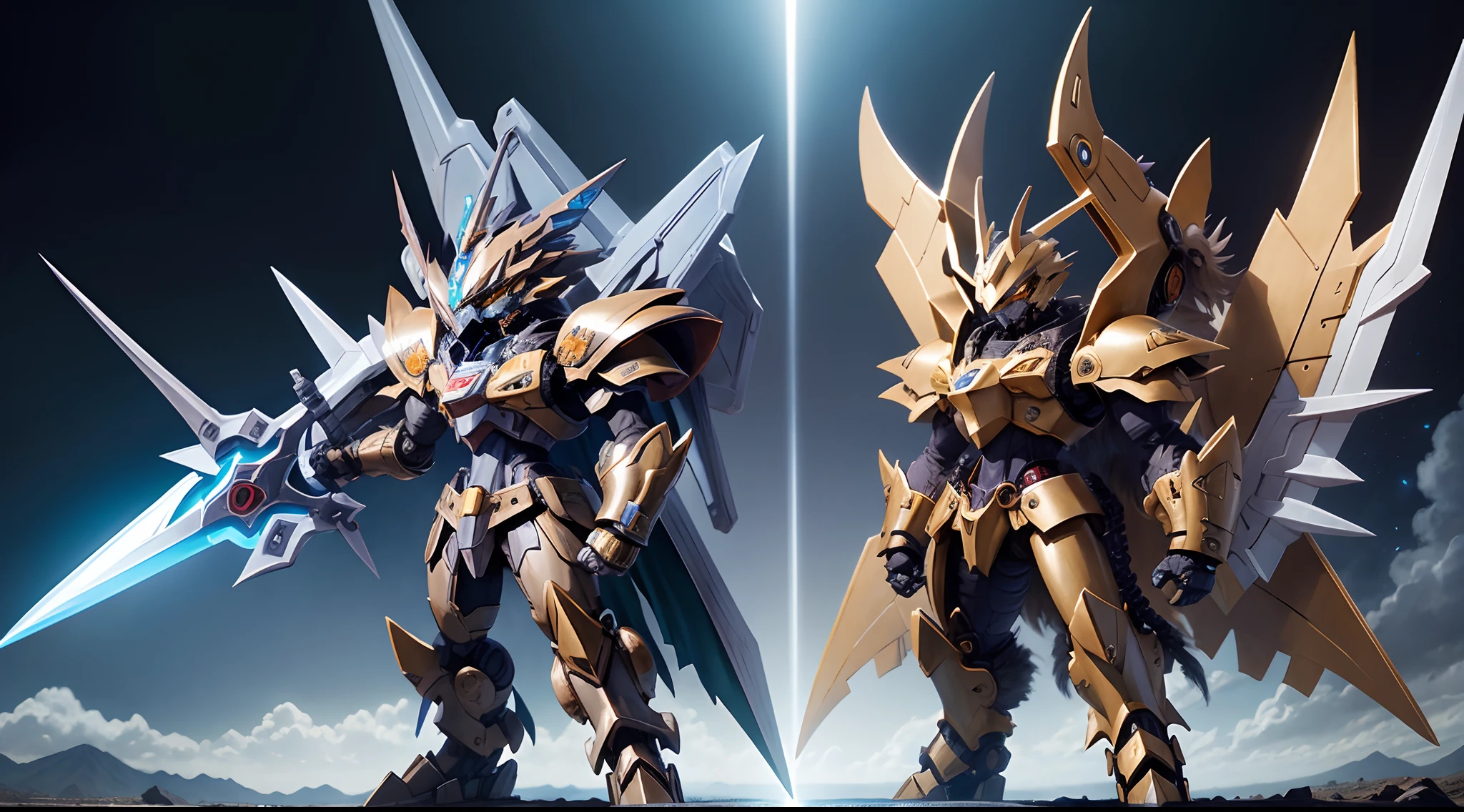 Yu-Gi-Oh Zoid wild wolf Digimon Knight using sword in hand skill power wearing shield in hand