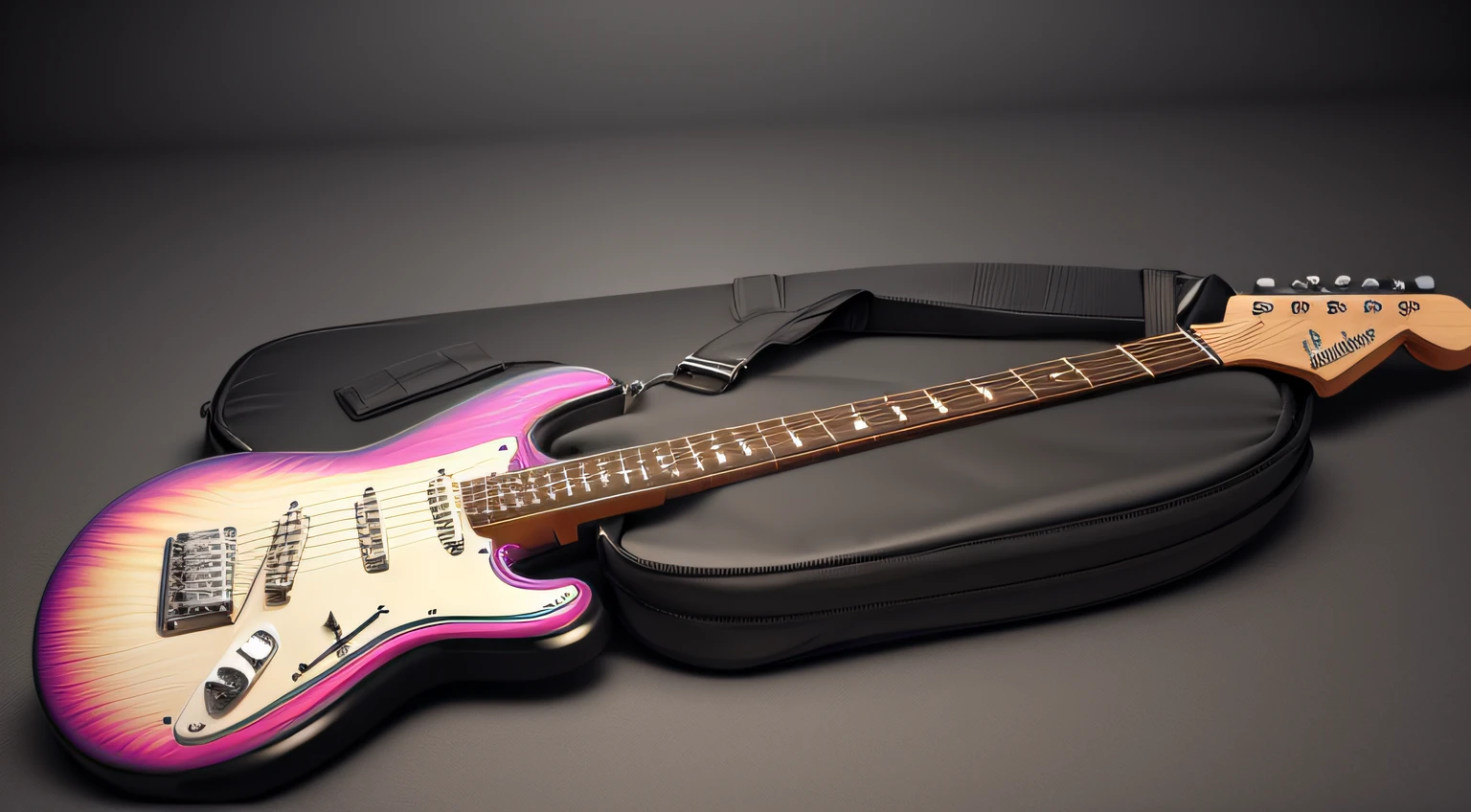 electric guitar, ultrarealisa in 3d, splash