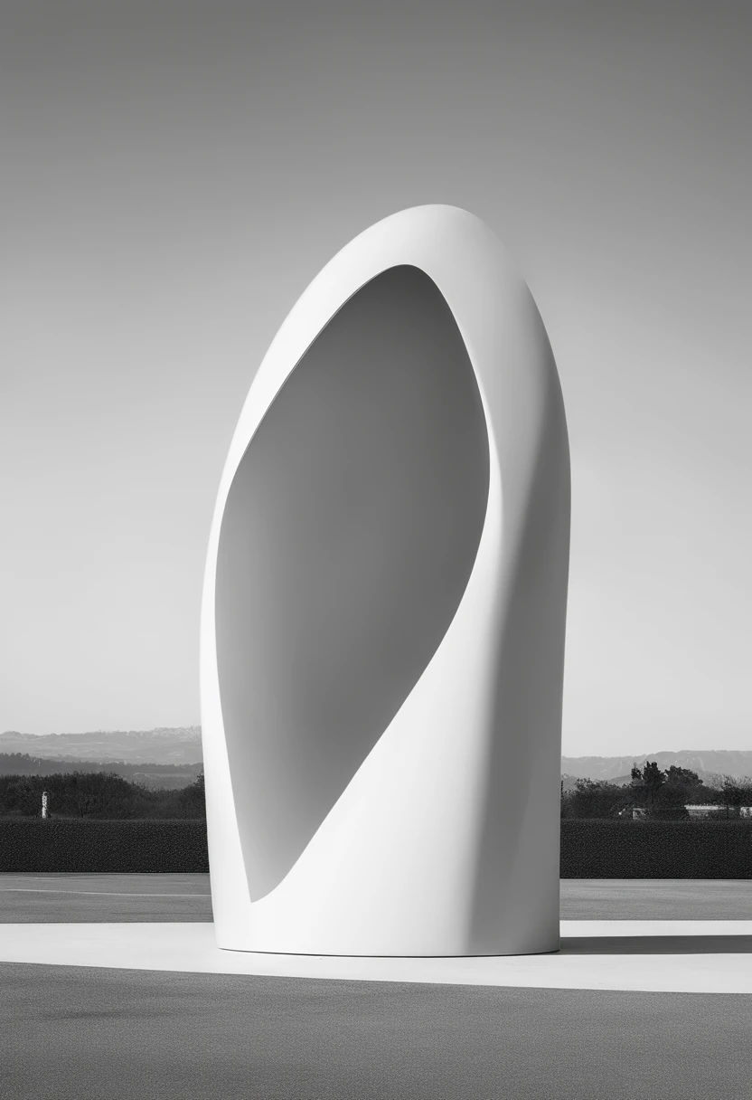 Minimalist,Minimalist monument, curves Minimalist, sculpture monument eggs