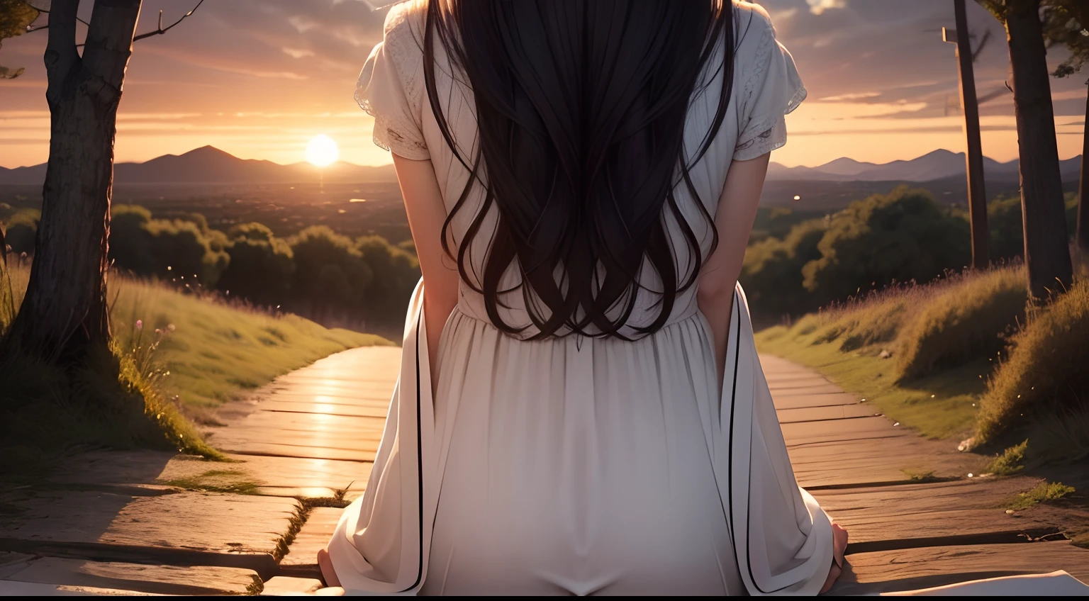 With the quiet love I feel through my mother's back、It expresses what the scene feels at dusk.。「Mother's back」is cut off、Switching perspectives from one scene to another。