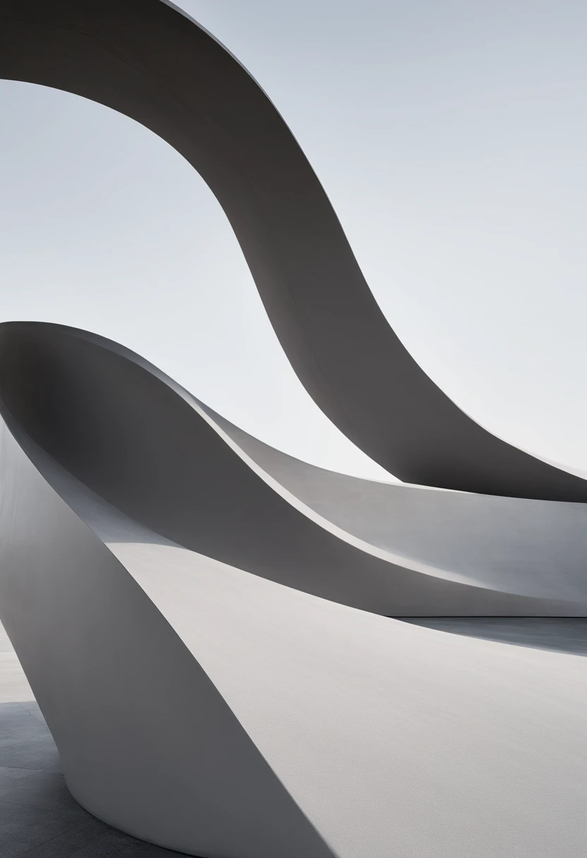 curves Minimalist, sculpture monument , 4 sides of the monument in pictures, war monument, perspective around the monument.
