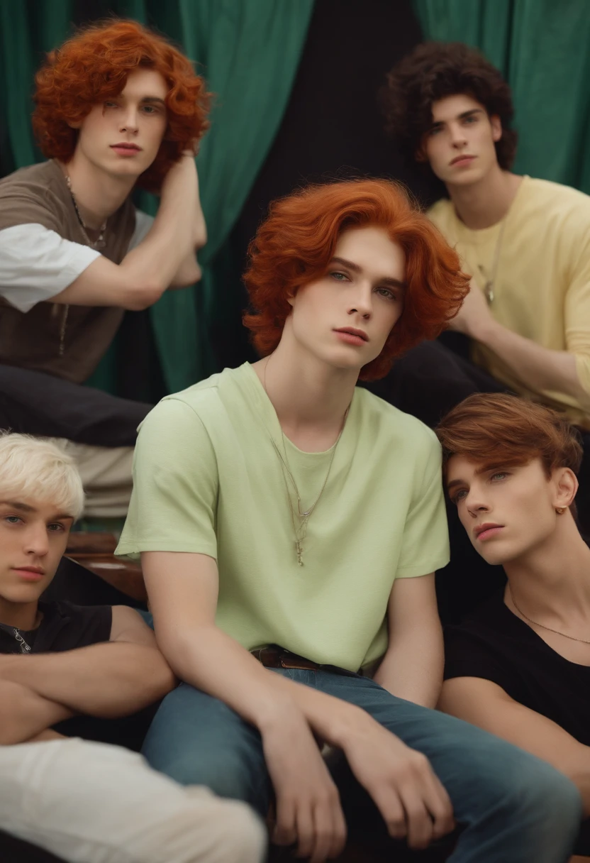 Make a 18 year old dark red headed boy band look alike