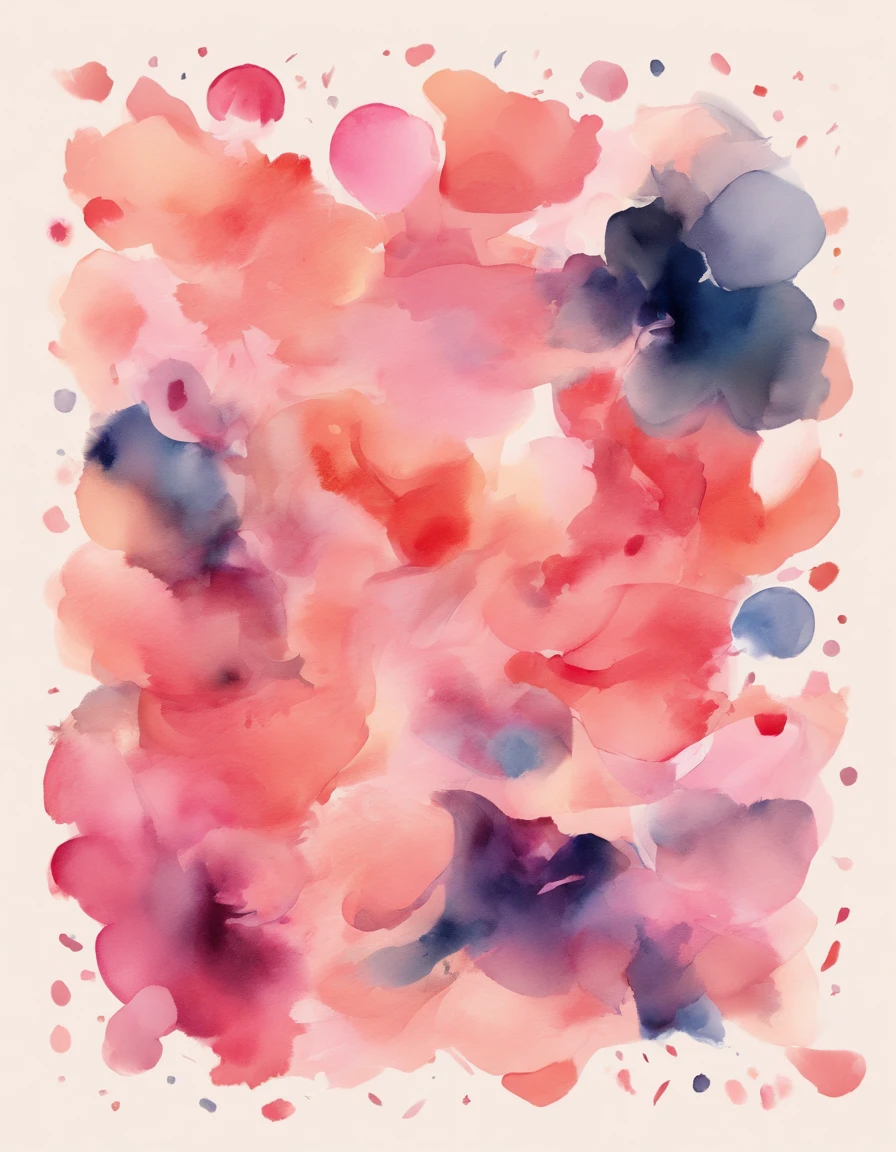 3d watercolor abstract,Dark background,High resolution,High quality,Colorful,beige、pink there、salmon pink、