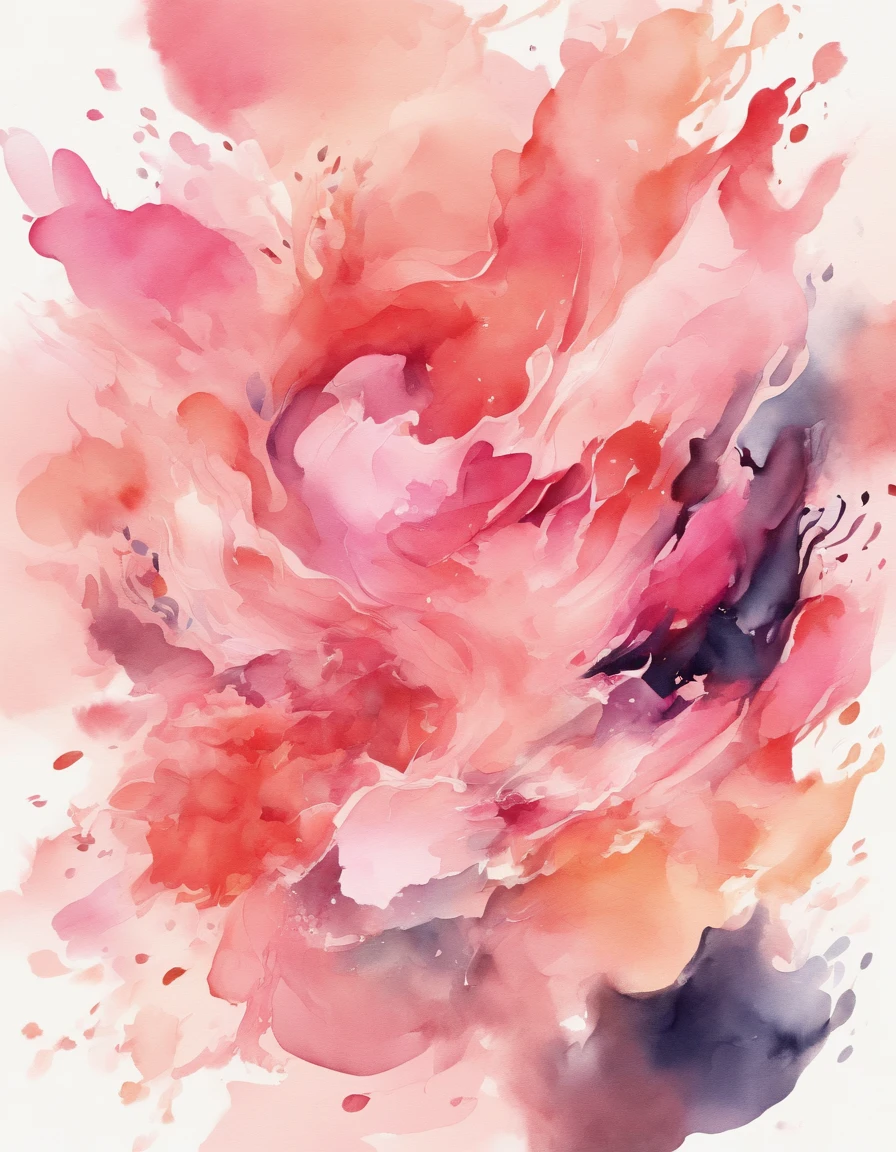 3d watercolor abstract,Dark background,High resolution,High quality,Colorful,beige、pink there、salmon pink、