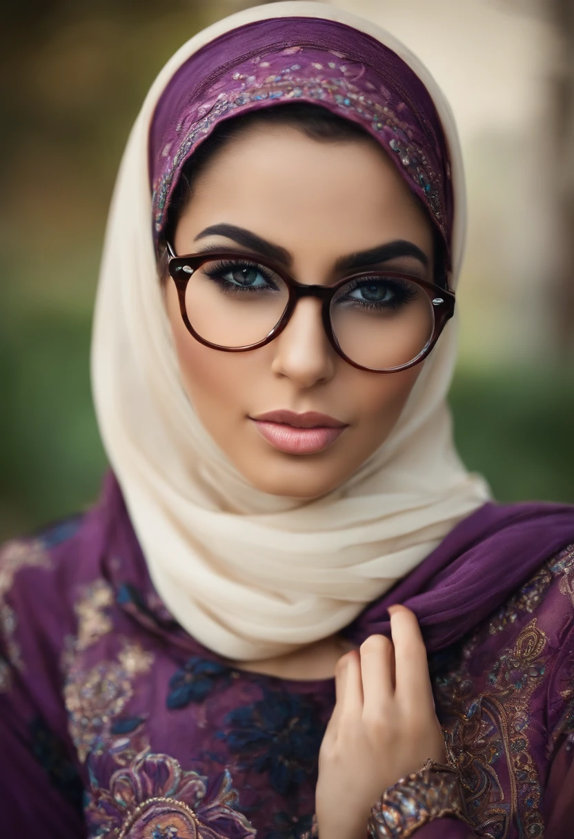 Jilbab women, realistic, wear glasses, sexy