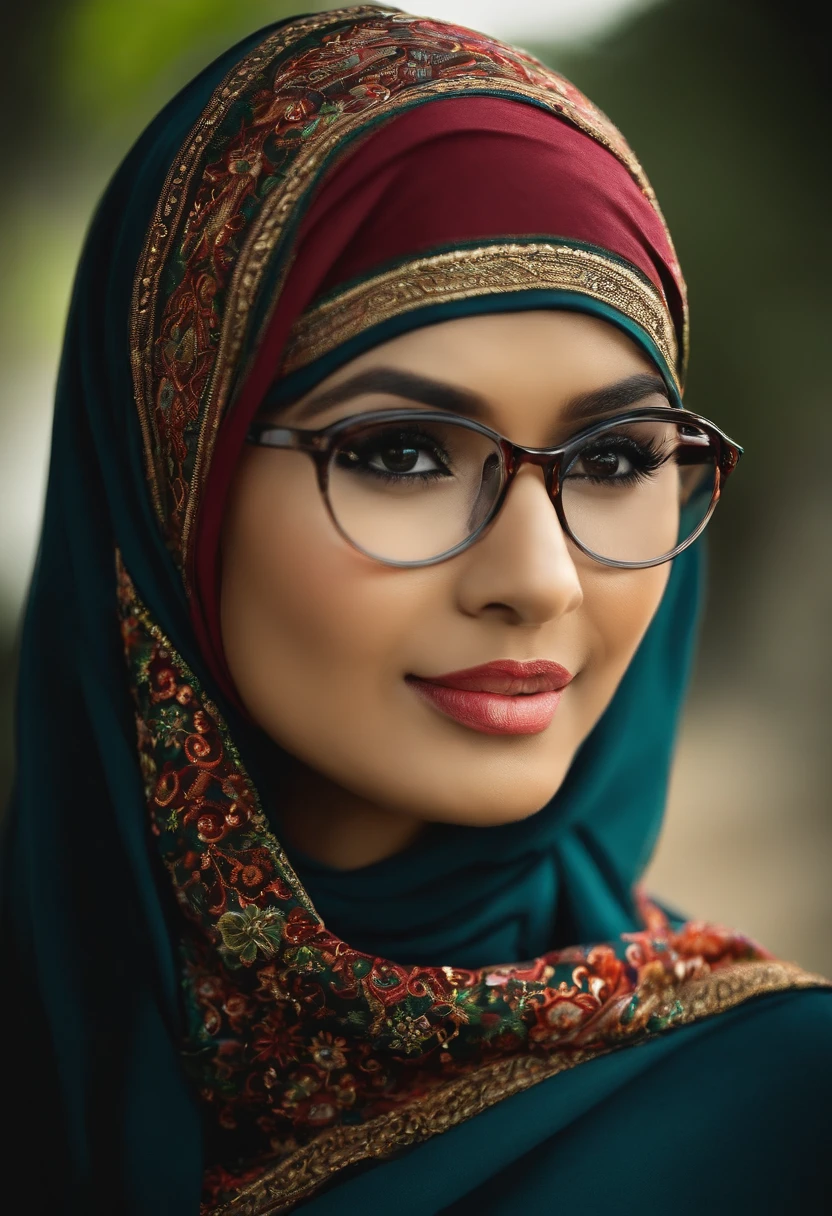 Jilbab women, Indonesia, realistic, wear glasses, sexy