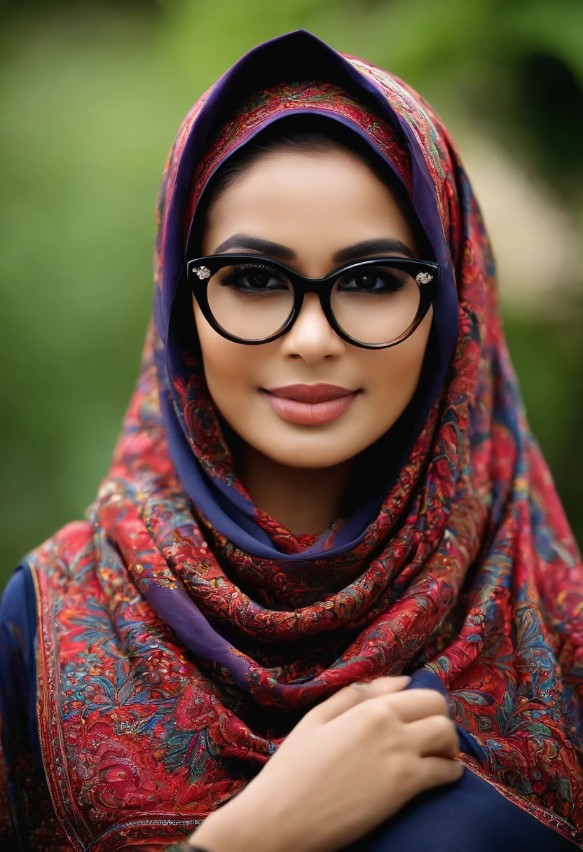 Jilbab women, Indonesia, realistic, wear glasses, sexy