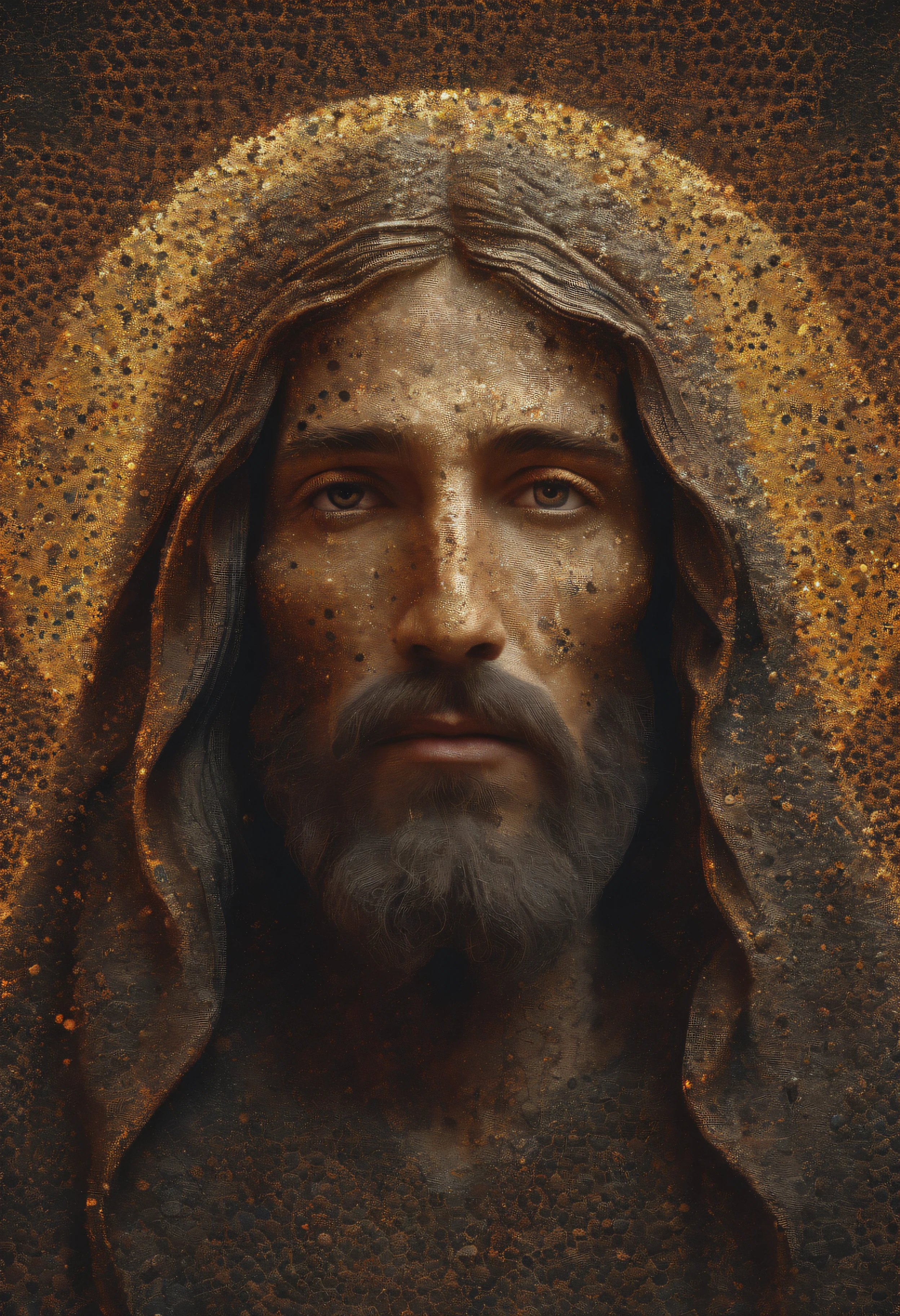 (symmetry),centered,a ((close)) up portrait,(Jesus),a very thin white man with long hair and a beard,wearing a long white robe,35mm,natural skin,clothes detail, 8k texture, 8k, insane details, intricate details, hyperdetailedhighly detailed,realistic,soft cinematic light,HDR,sharp focus, ((((cinematic look)))),intricate, elegant, highly detailed
