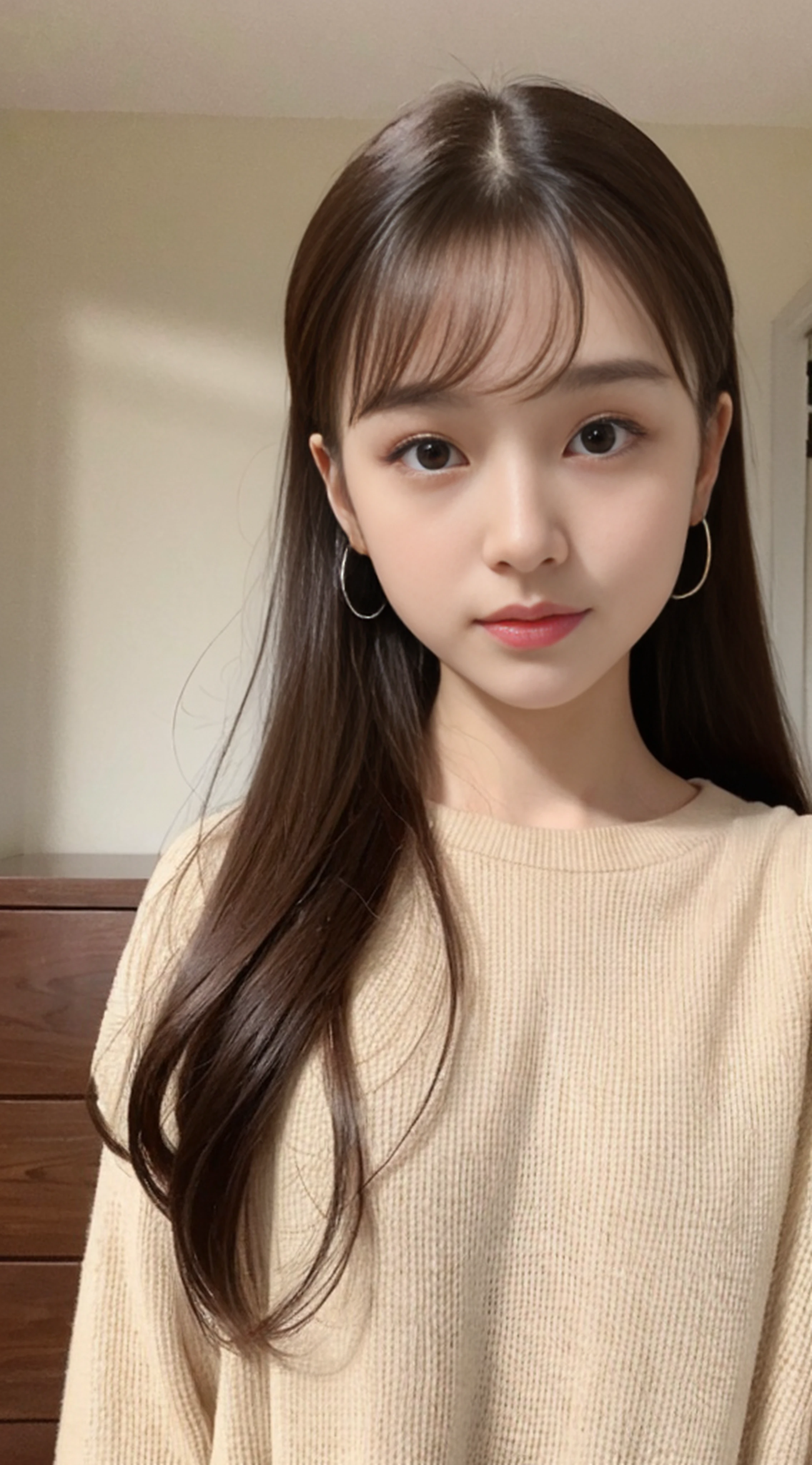Japan Beauty、Live action、Poses variadas、pink wall background shot、Colossal tits、Pink mask、prominent 、Black knitwear、Taken from the front、selfee、Showpan、White coat
