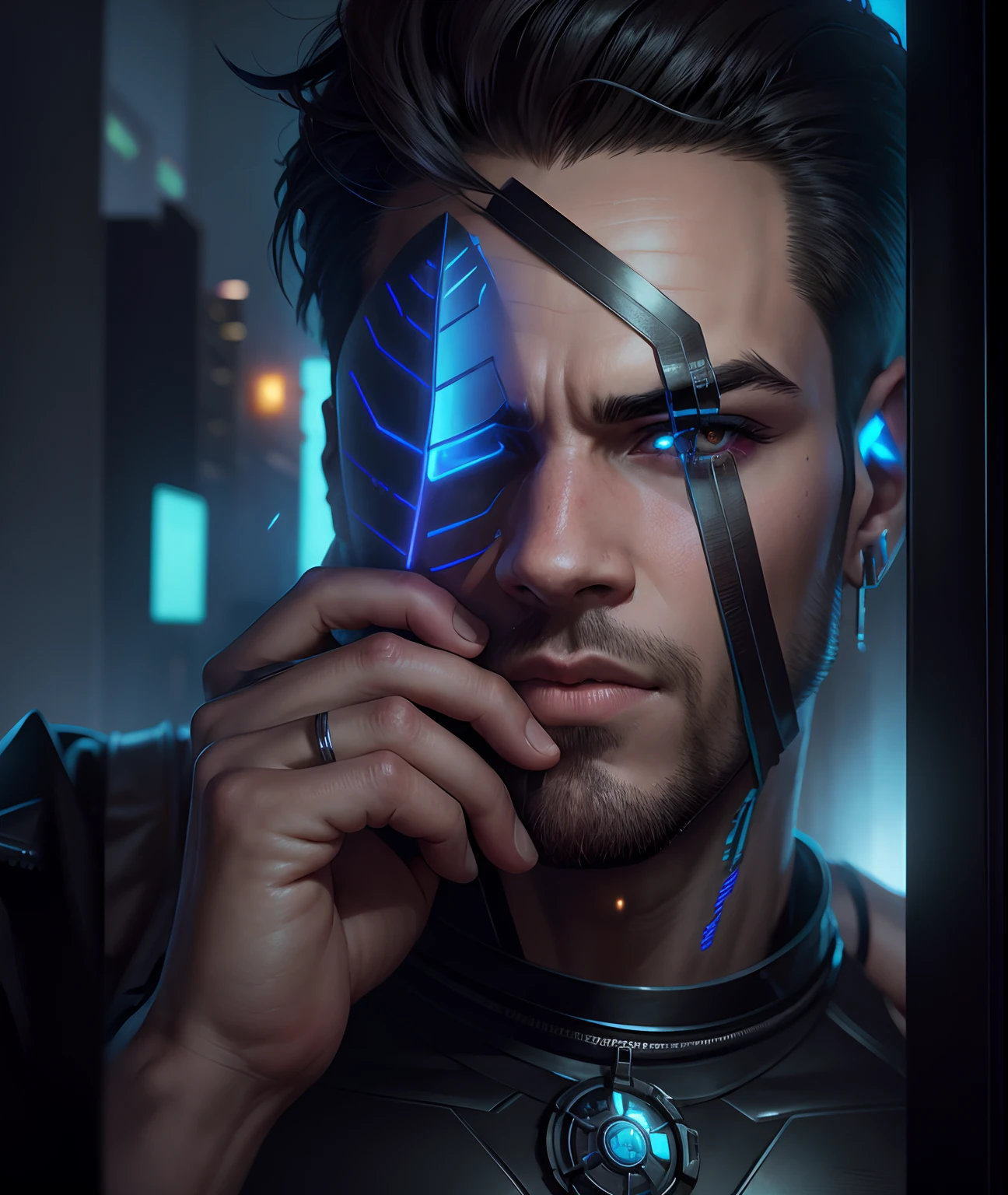 Change background cyberpunk handsome  boy, realistic face, 8k, Ultra realistic