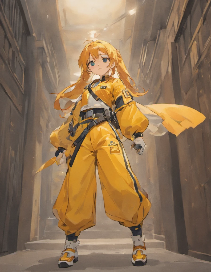 Costume ranger police suit,Style: Urban simplicity, Old money style, Reference brand TEME 2023. Moya Seoul 2023 colors: White, F, Orange-yellow details: The top is smart,Casual culottes with loose straps,White shirt material: linen, Cotton, Silk, fleece, Full body front design