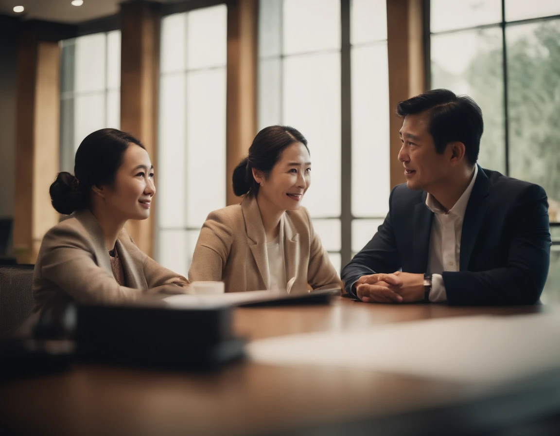 Image of having a consulting meeting。There are Japan people。