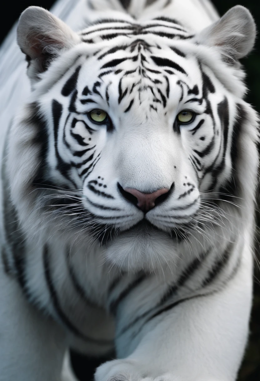 A white tiger orc,extremely cute,Very strong,It's covered in white,