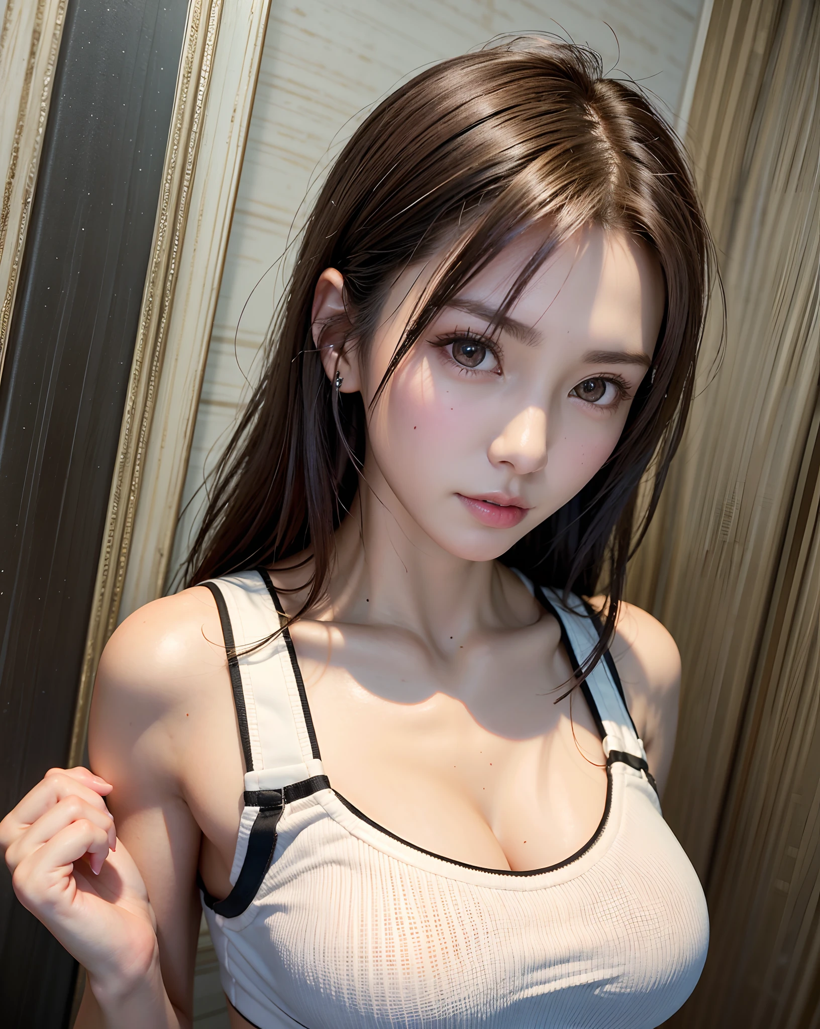 beautiful girl, Really cute., My hair is naturally long......, very delicate, straight face, beautiful girl that no one can compare to, soft, Dreamy quality, Exaggerated facial features, solid color, (Double eyelids:1.4), Frank Holly, delicate face, bright lips, Very thin waist, A little plump., soft curves, True light and shadow, very good, 4k, move naturally, realistic, Ultra high resolution, (bedroom:1.4), (Indoor and dark),(crop top,Under the breast:1.4), Heavy nudity, expressive eyes, perfect face, The girl bent down on all fours., (The man behind her grabbed her hips and pulled the woman's arms behind her back.:1.3), (The penis penetrates from behind.,sex from behind:1.2), (small breast:1.2), (blushing:1.2) ,
