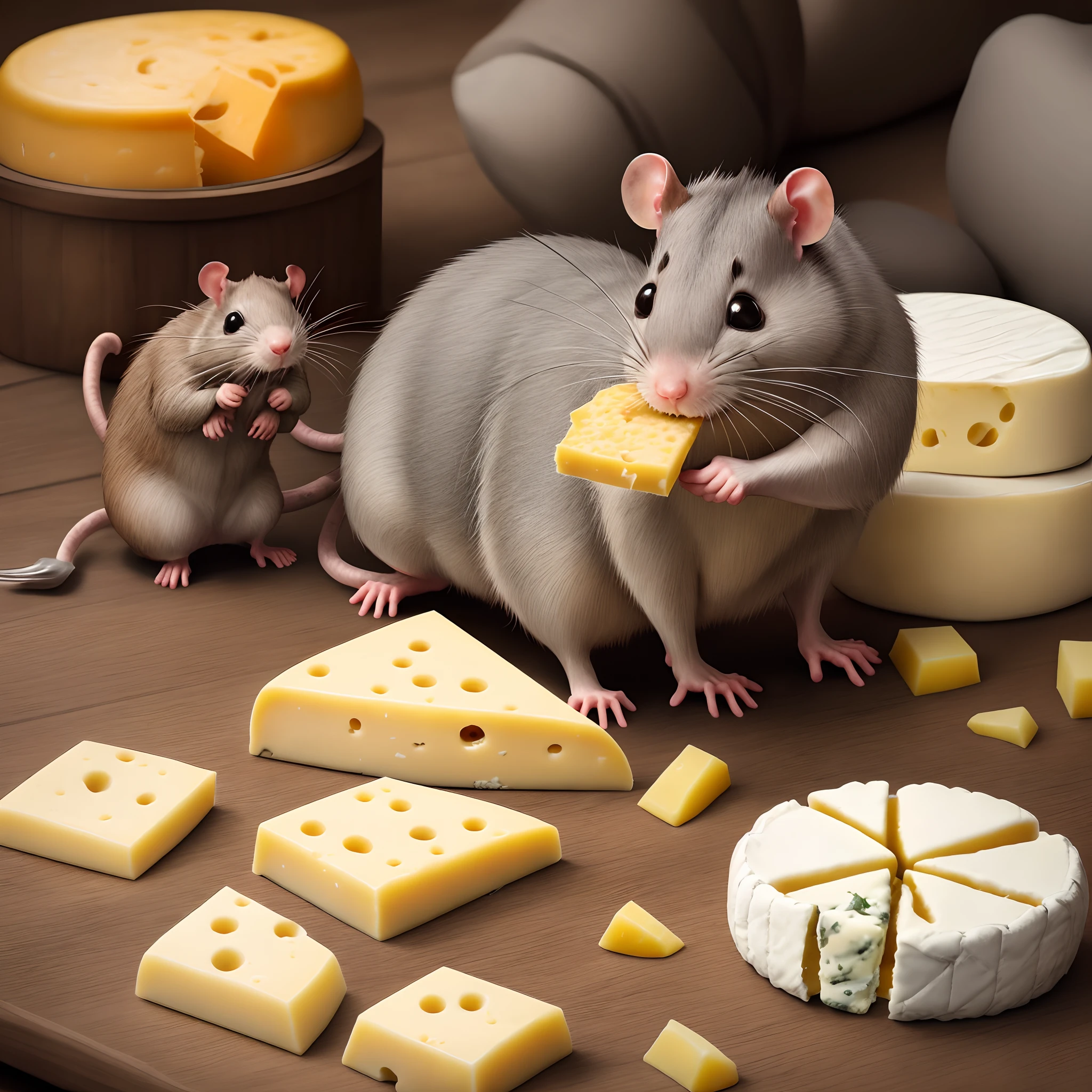Rats eat cheese