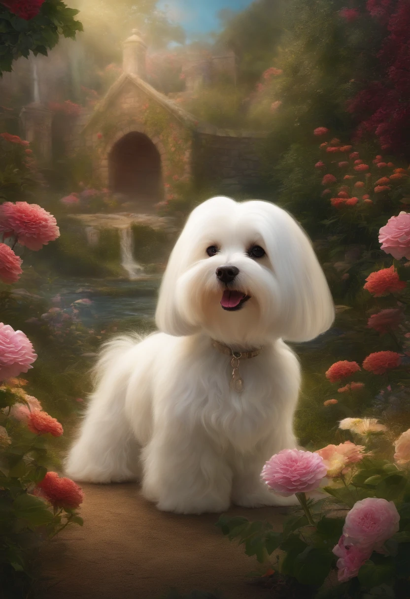 in a magical land, lived a girl named Lily and her fluffy white Maltese dog, Bella, along with animal friends, faced Grizzle's tricks.