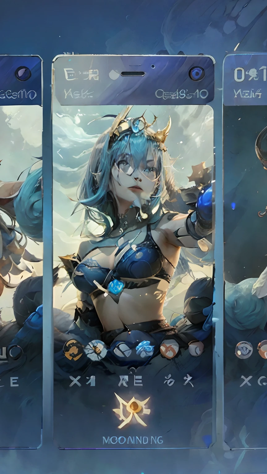 Blue hair, ultra detail, Beatrix mobile legend