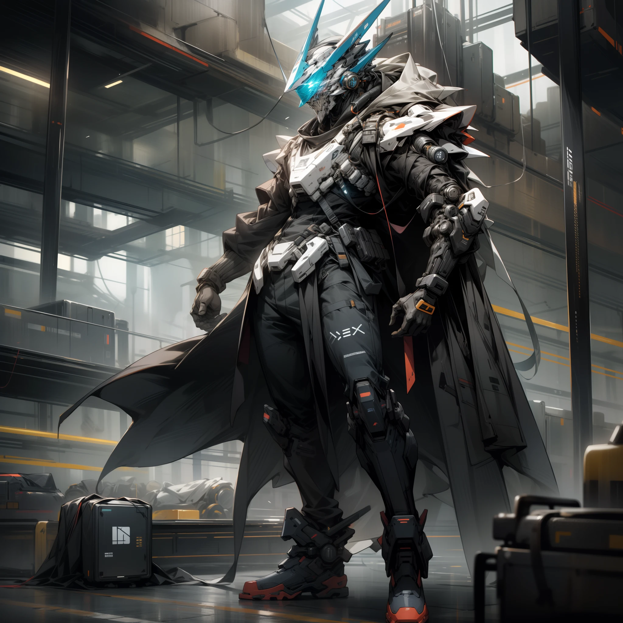 Cyber punk  futuristic 1 man where you awesome look awesome dress awesome headphone helmet ideas very hard shoes