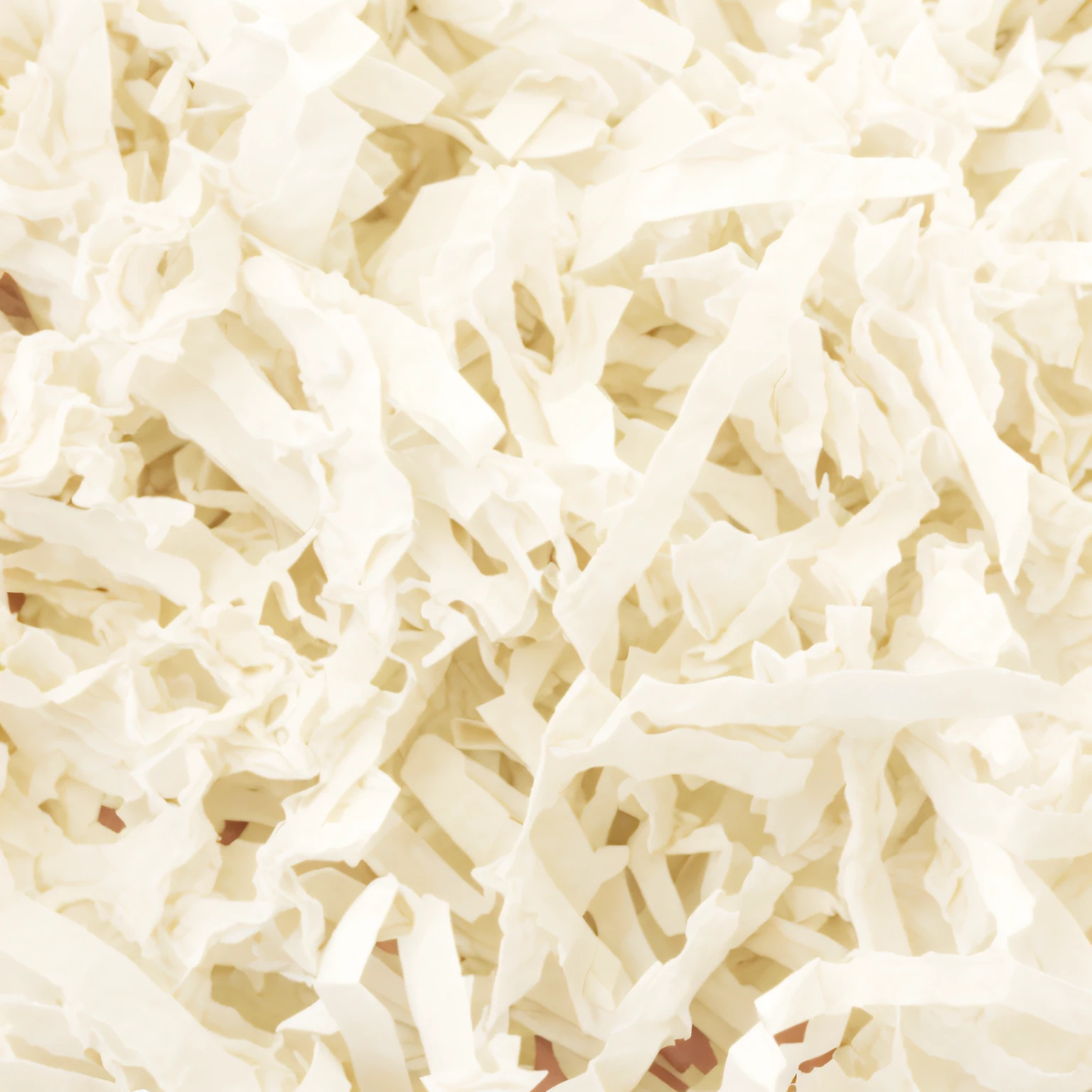 Close-up of a pile of shredded paper on the table, rice paper texture, Paper cut textures, Tear paper complex texture, paper background, Rough paper, Loose paper, strong eggshell texture, soft white rubber, Paper grain, Paper texture, Cream paper, red meat shreds, White background", albedo texture, White paper background, Full image