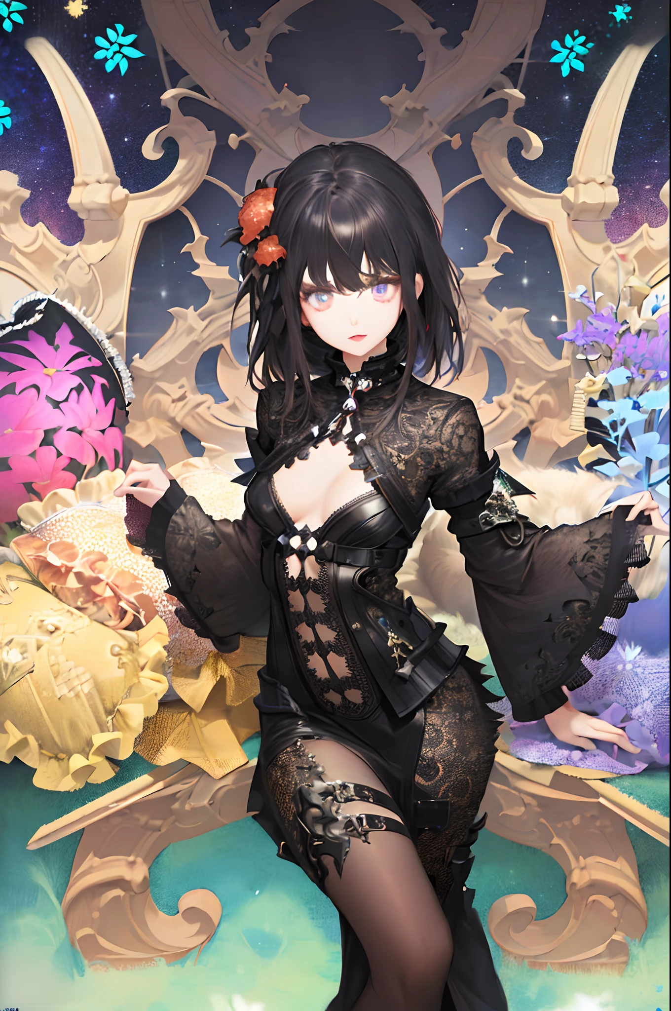 (absurdres, highres, ultra detailed), 1girl, solo, extremely detailed eyes, (official art, beautiful and aesthetic:1.2), (fractal art:1.3), colorful, highest detailed