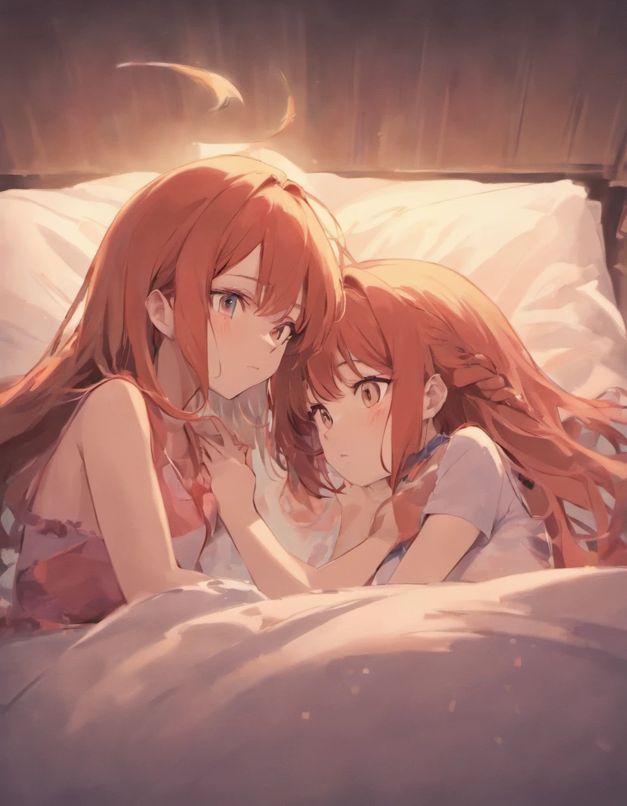 6 anime girls looking at you in the bed