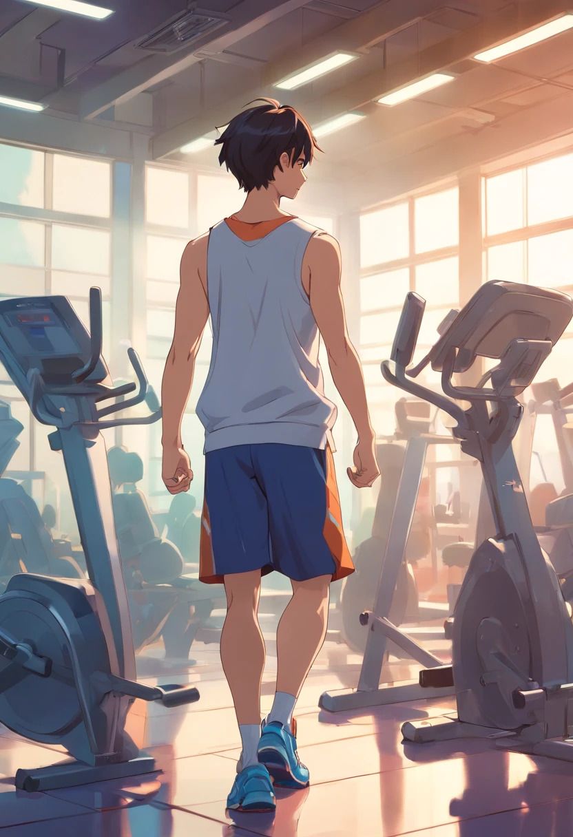 male people age 30s Asian traning trainingwear training gym